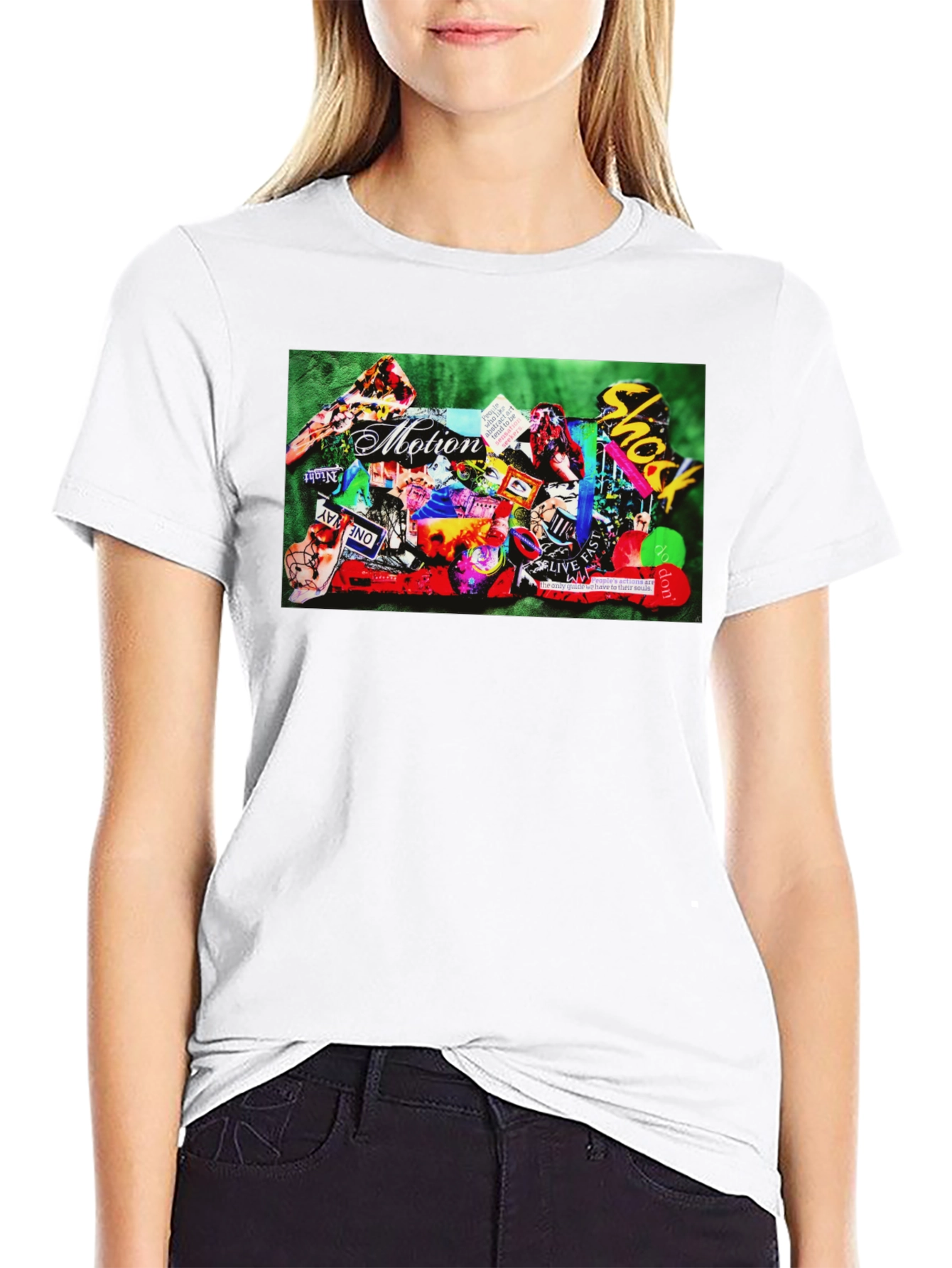 Motion Collage Graphic Tee - Black