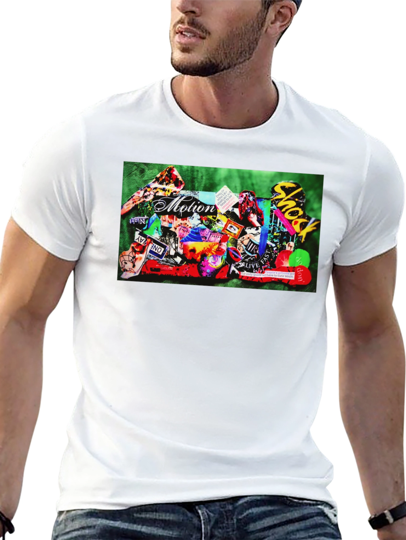 Motion Collage Graphic Tee - Black