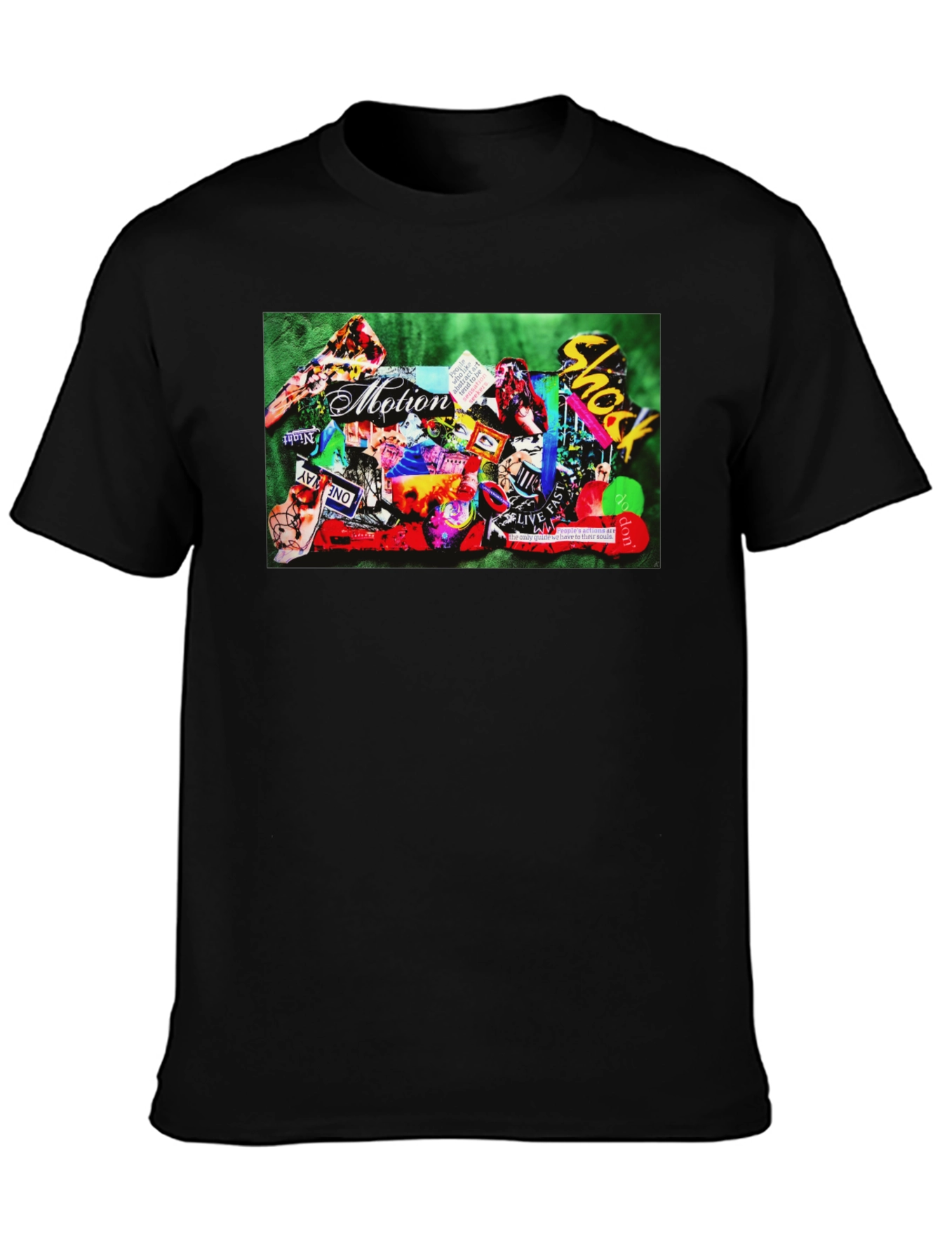 Motion Collage Graphic Tee - Black