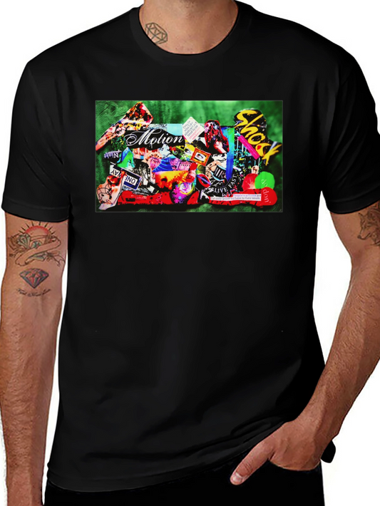 Motion Collage Graphic Tee - Black