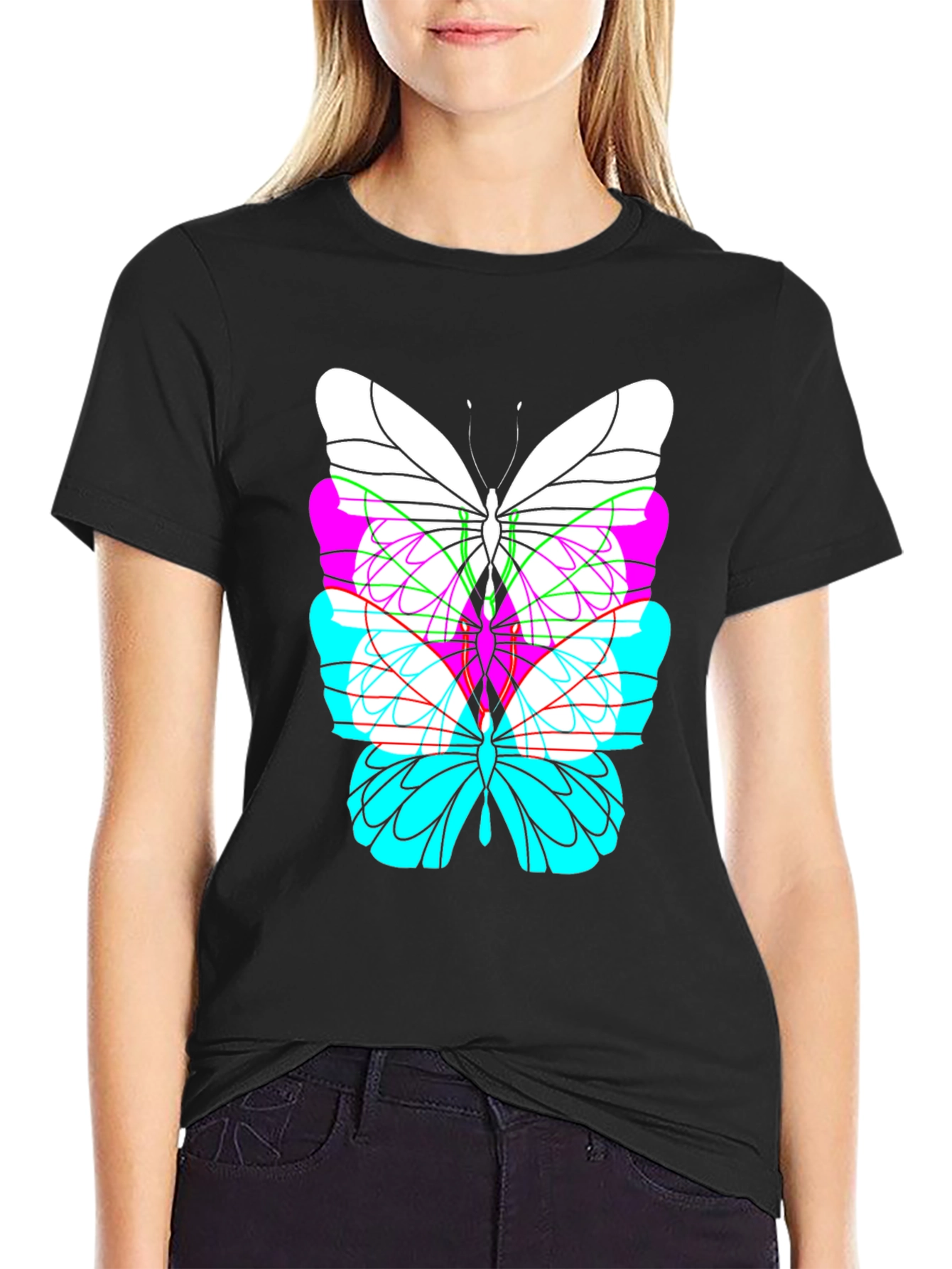 Butterfly Graphic Black T-Shirt
