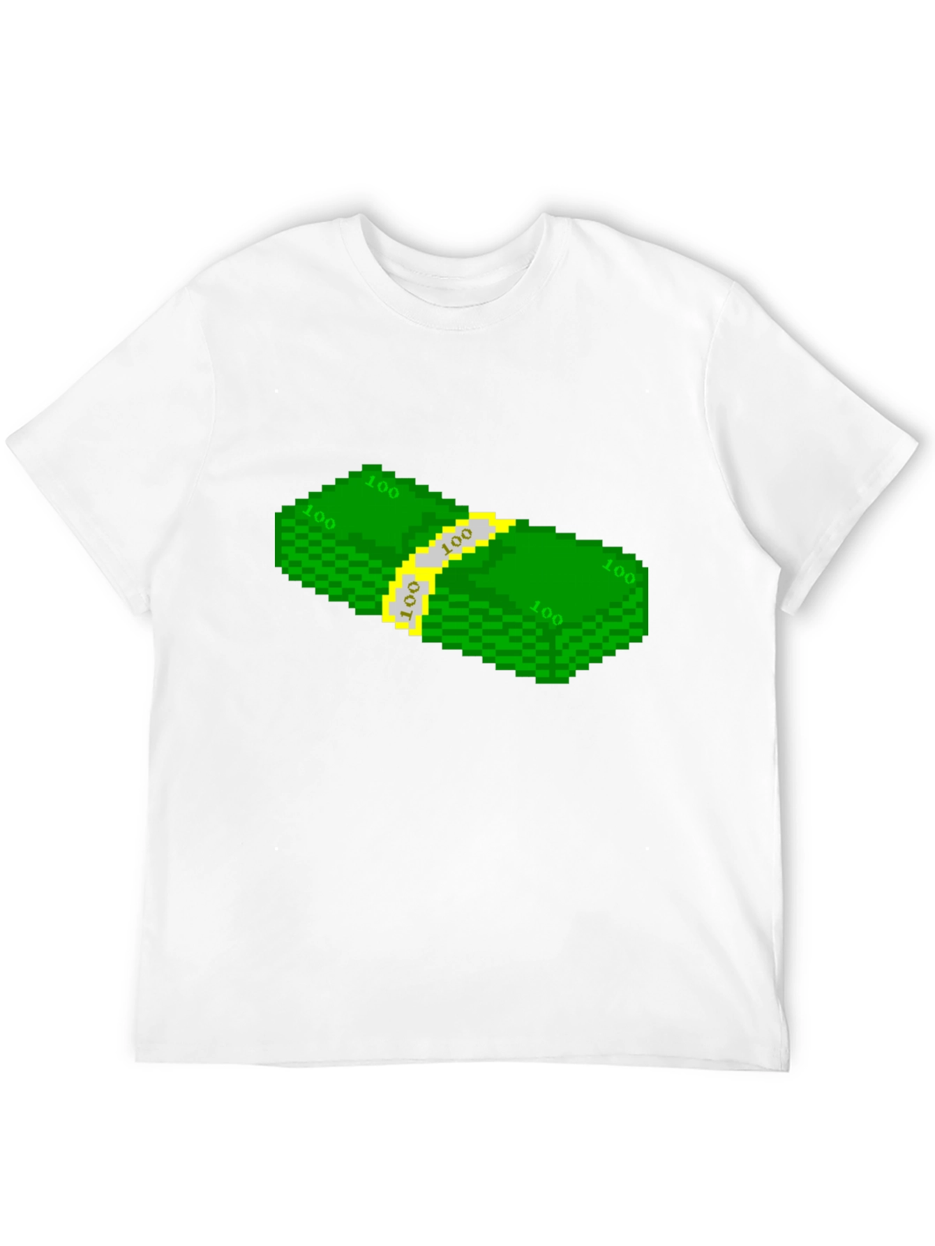 Pixelated Money Stack Graphic Tee - Black T-Shirt