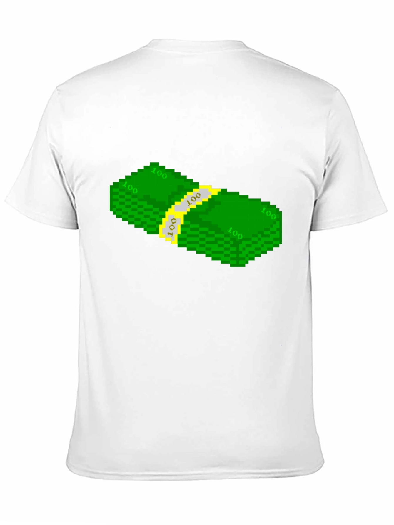 Pixelated Money Stack Graphic Tee - Black T-Shirt