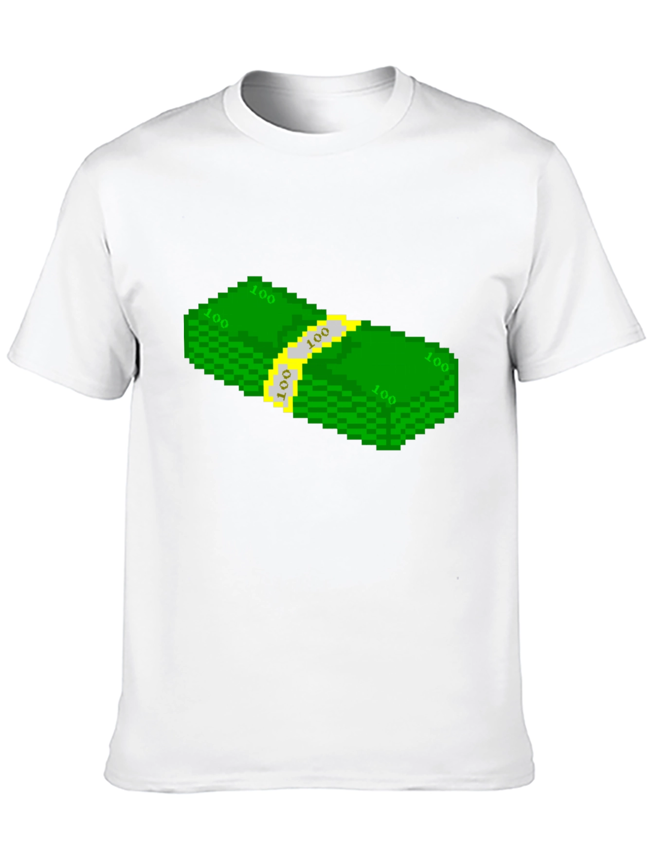 Pixelated Money Stack Graphic Tee - Black T-Shirt
