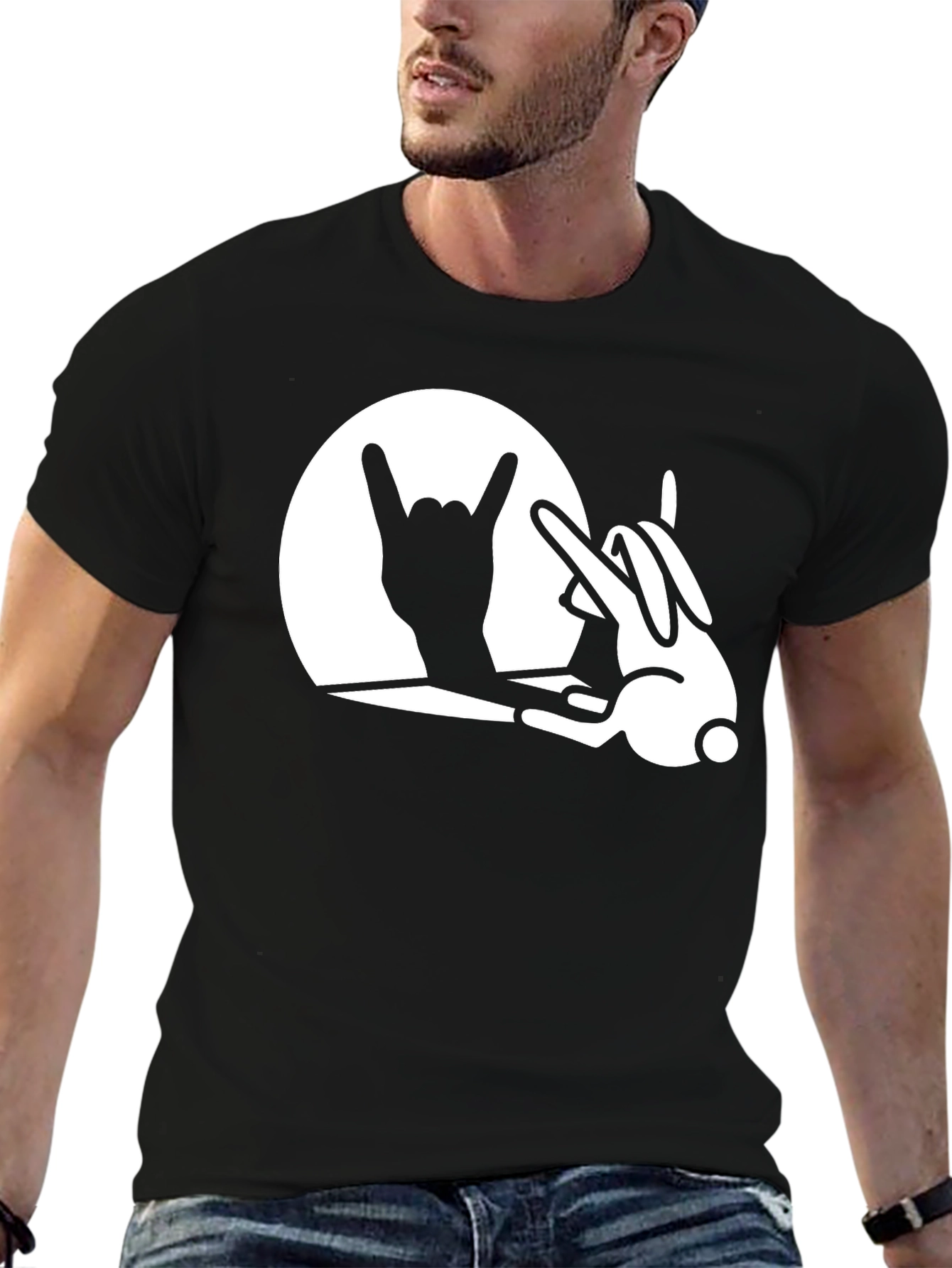 Rock On Rabbit T-Shirt - Funny Graphic Tee