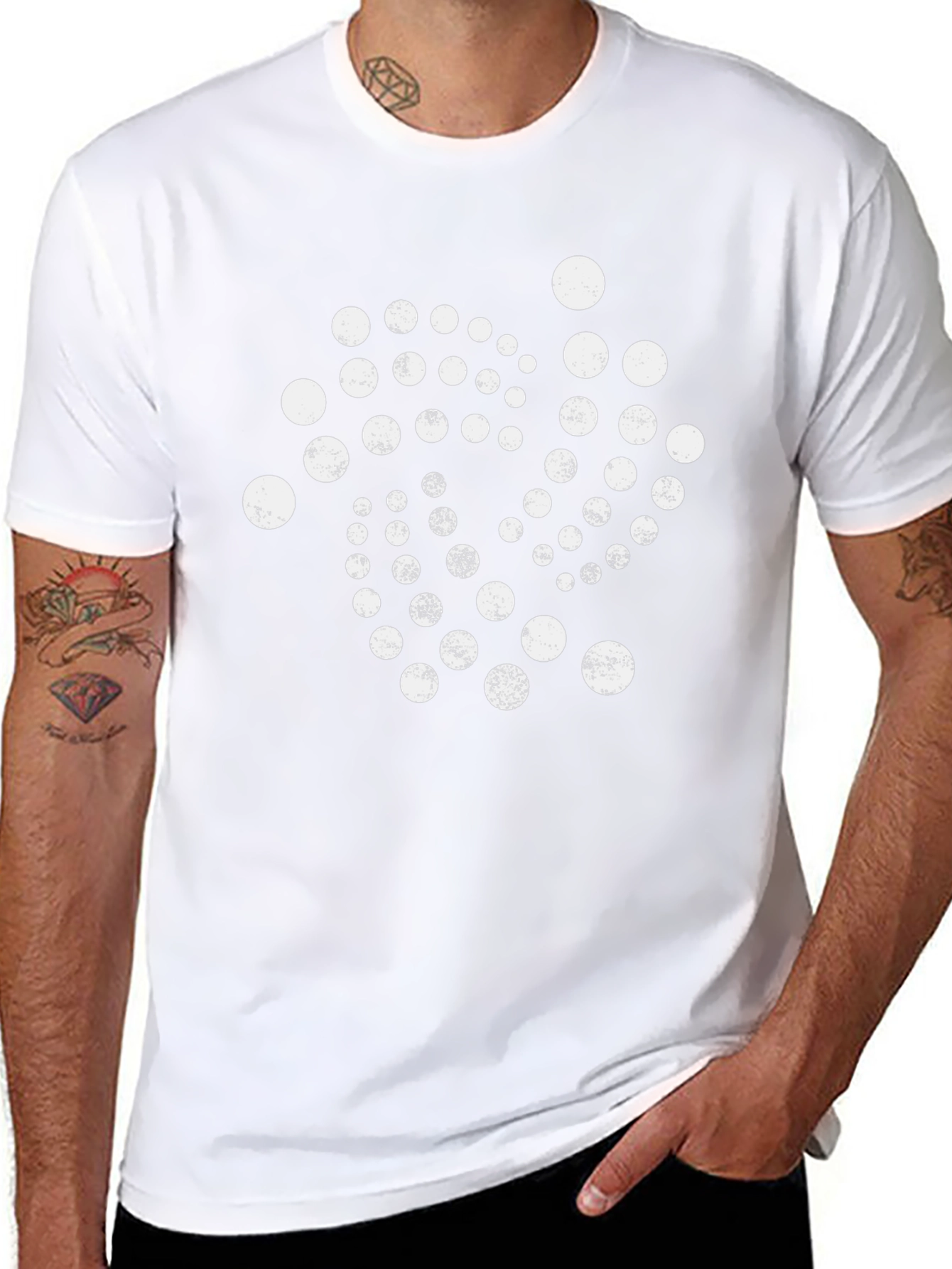 Dotted Pattern Black T-Shirt