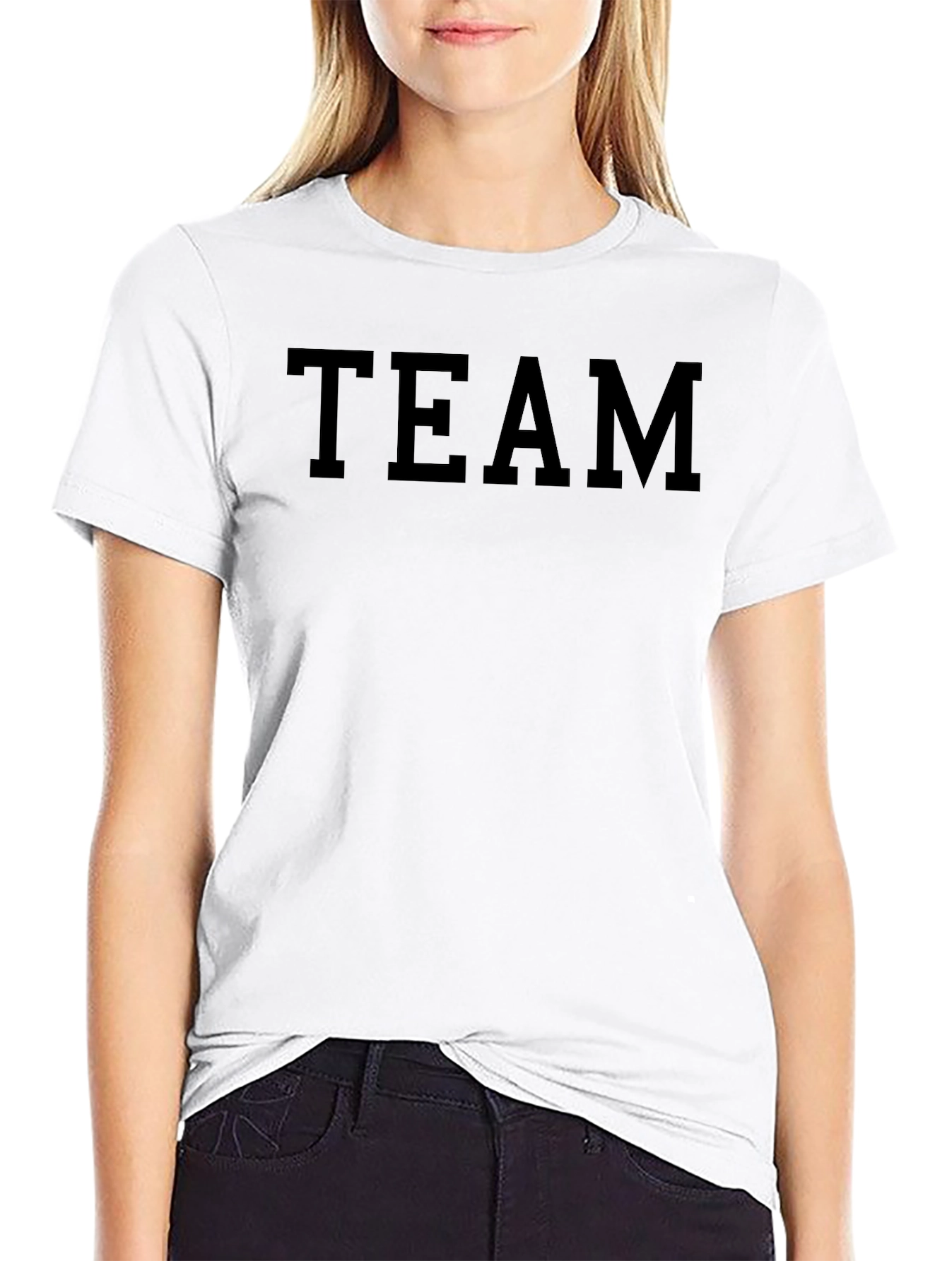 Black TEAM Graphic Tee - Mens Crew Neck