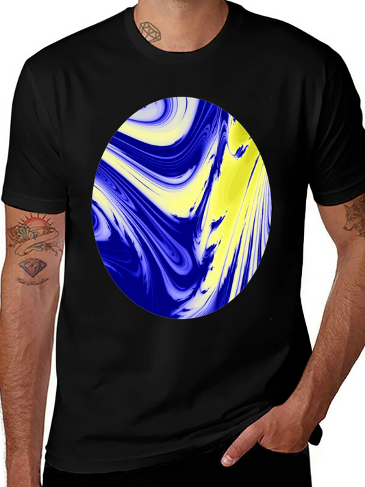 Abstract Oval Graphic Black T-Shirt