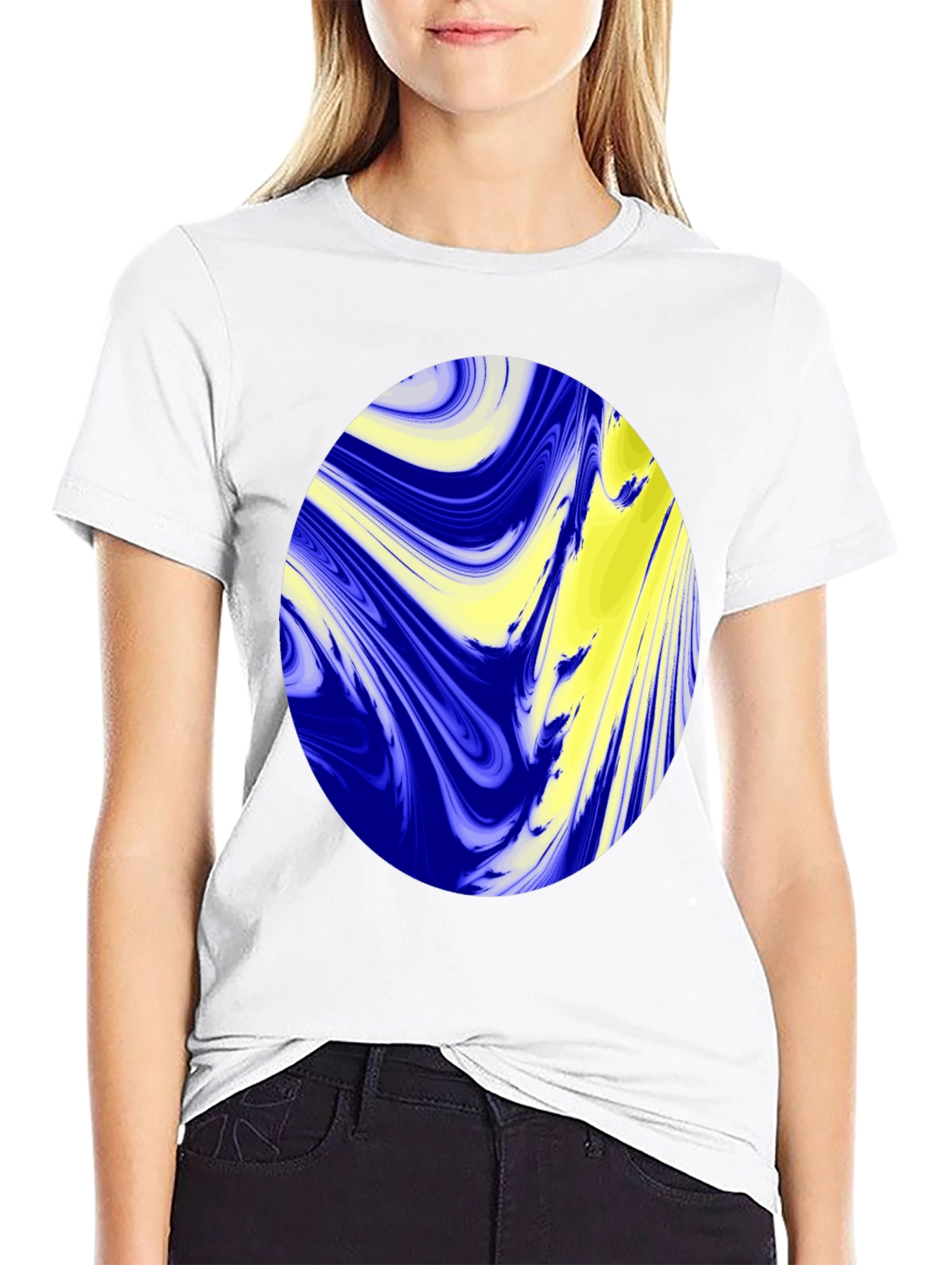 Abstract Oval Graphic Black T-Shirt