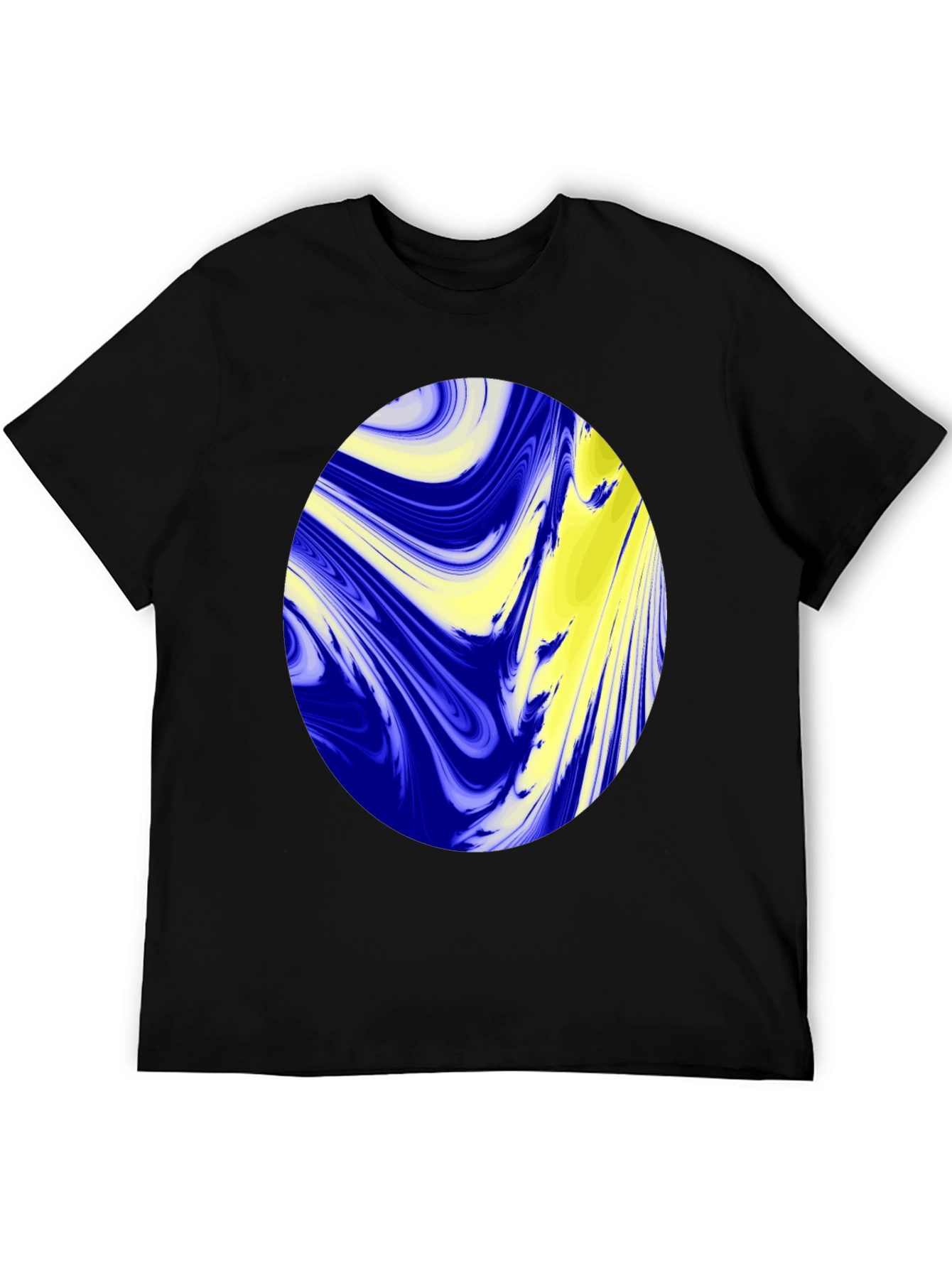 Abstract Oval Graphic Black T-Shirt