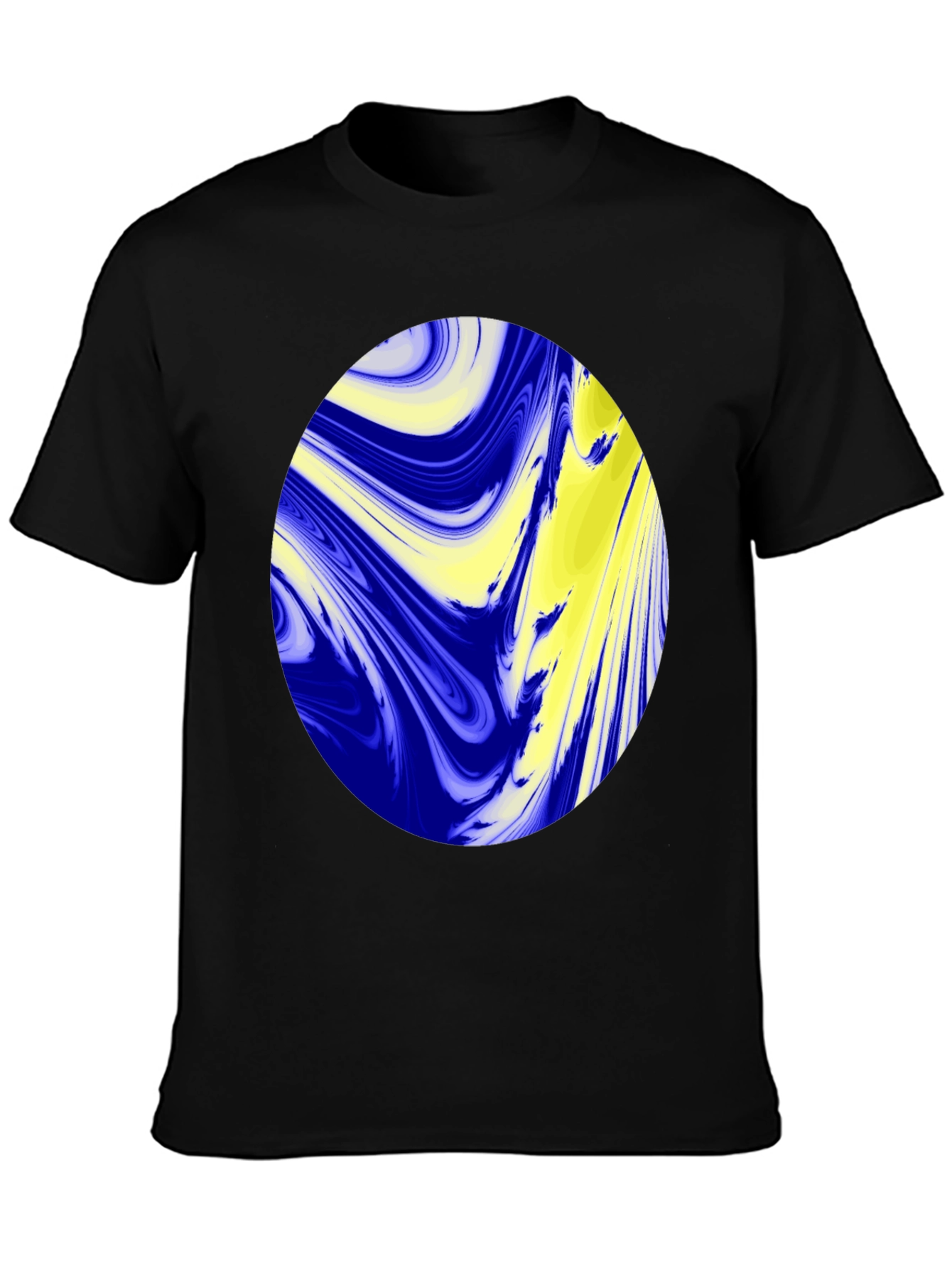 Abstract Oval Graphic Black T-Shirt