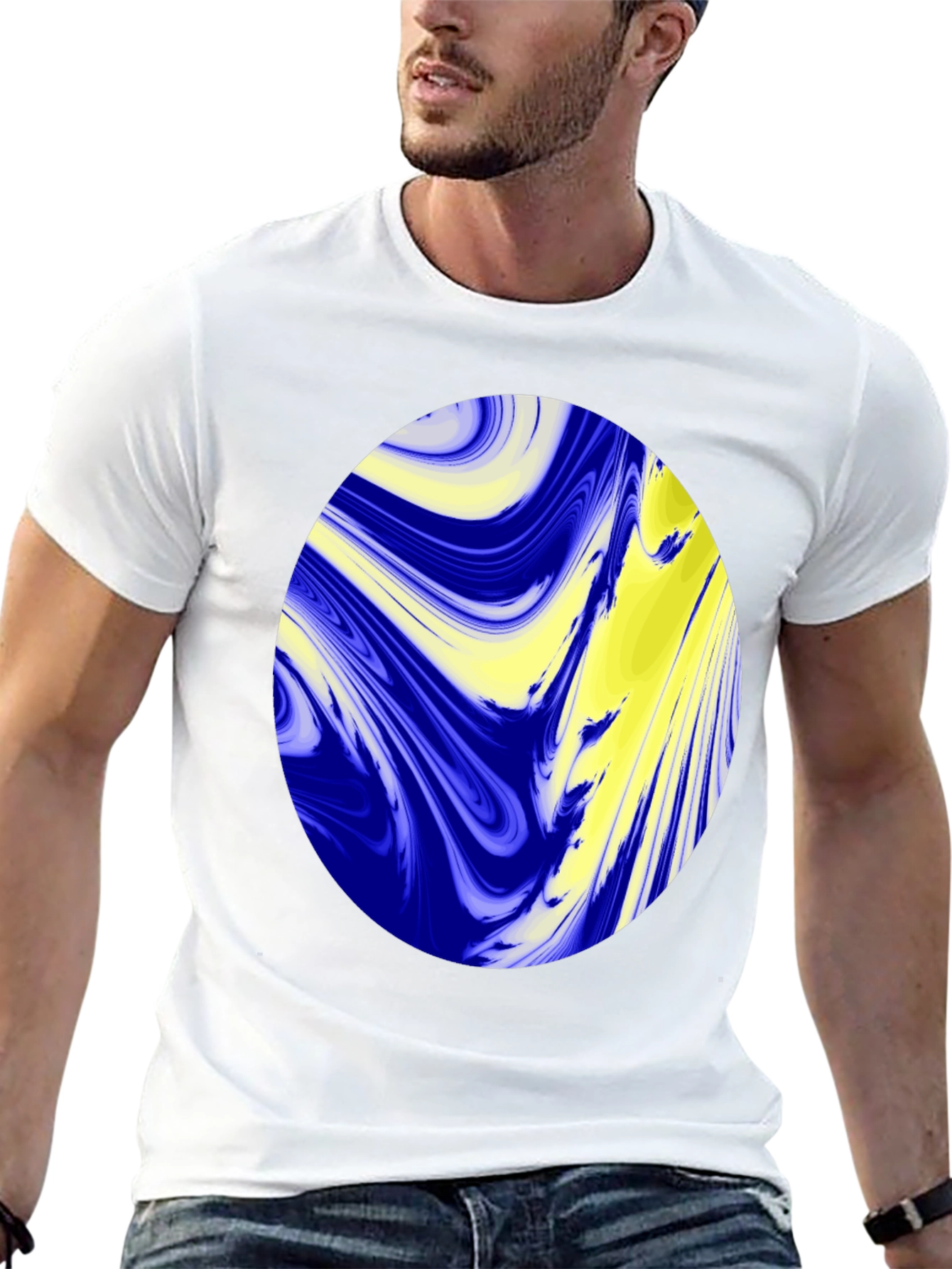 Abstract Oval Graphic Black T-Shirt