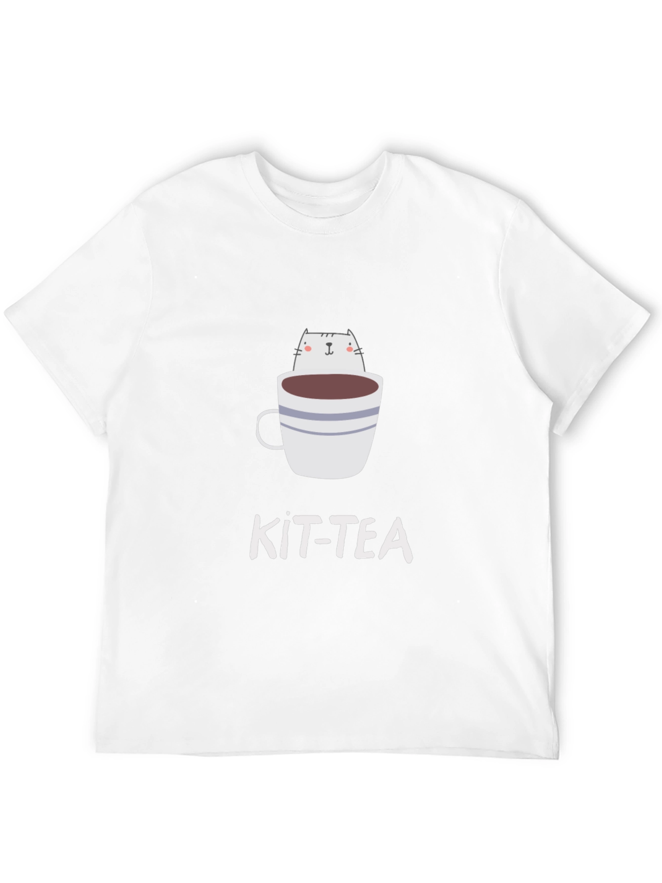 Kit-Tea Black T-Shirt - Cat in Cup