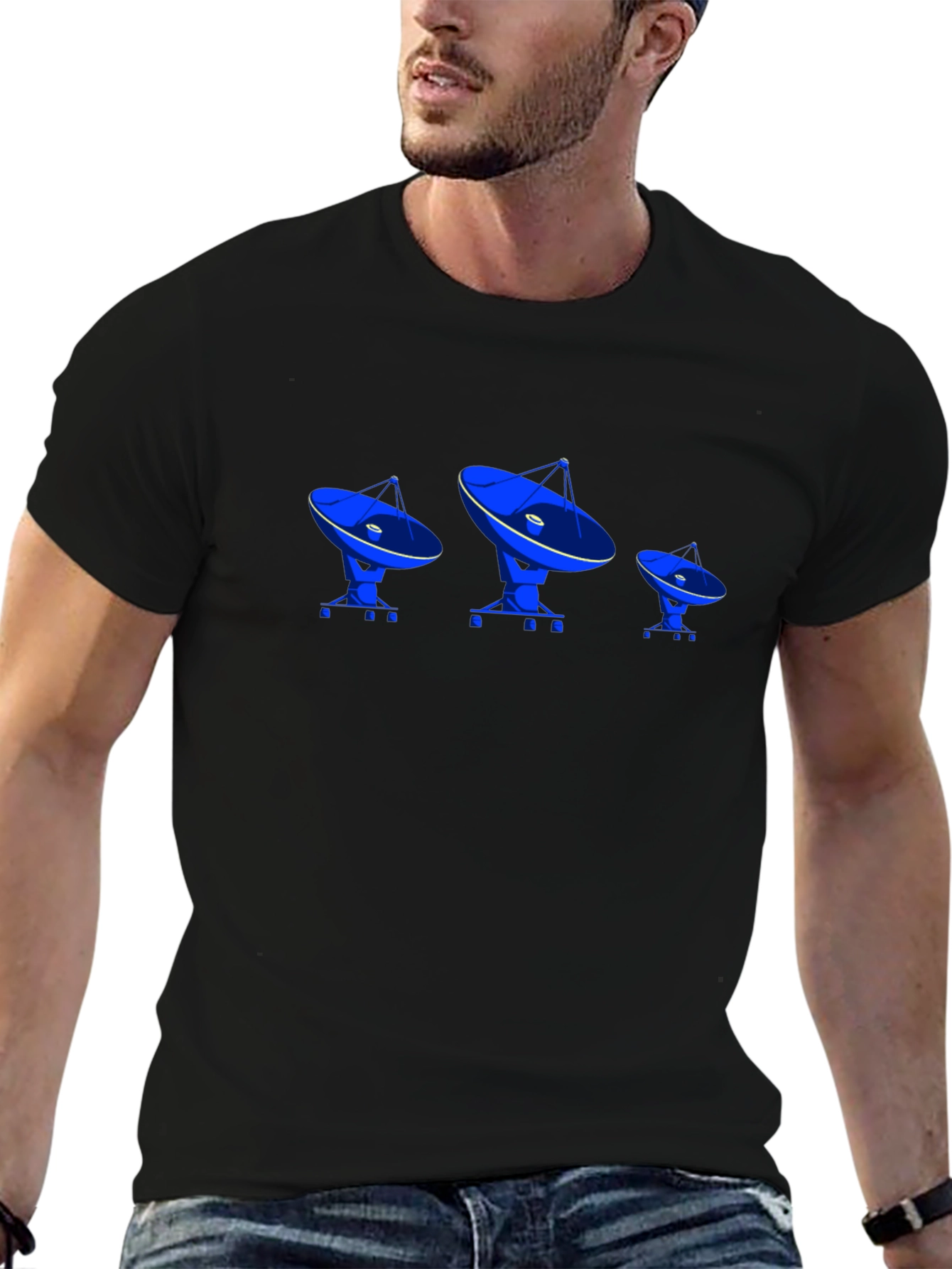 Satellite Dish Black T-Shirt