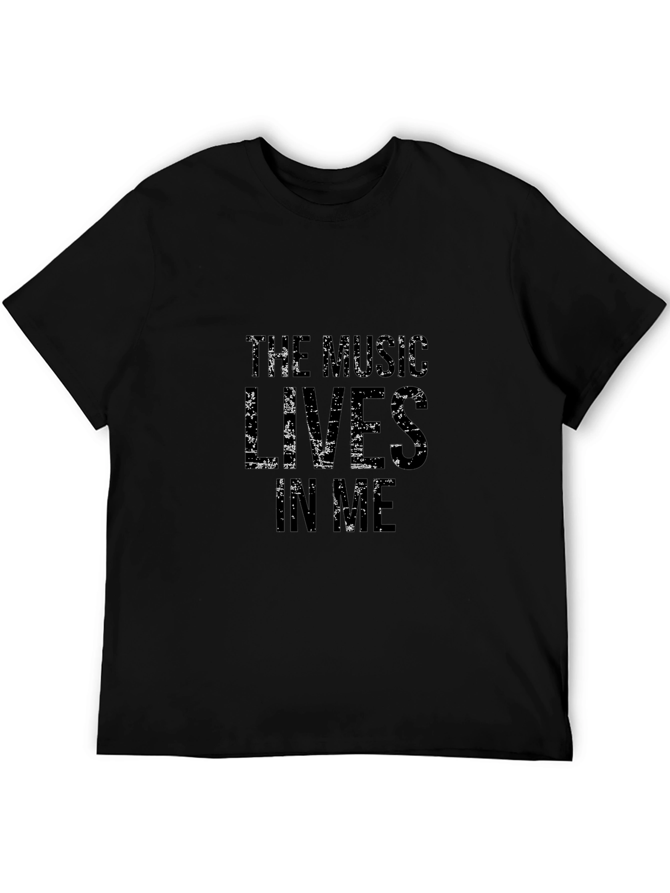 The Music Lives in Me - Black Graphic Tee