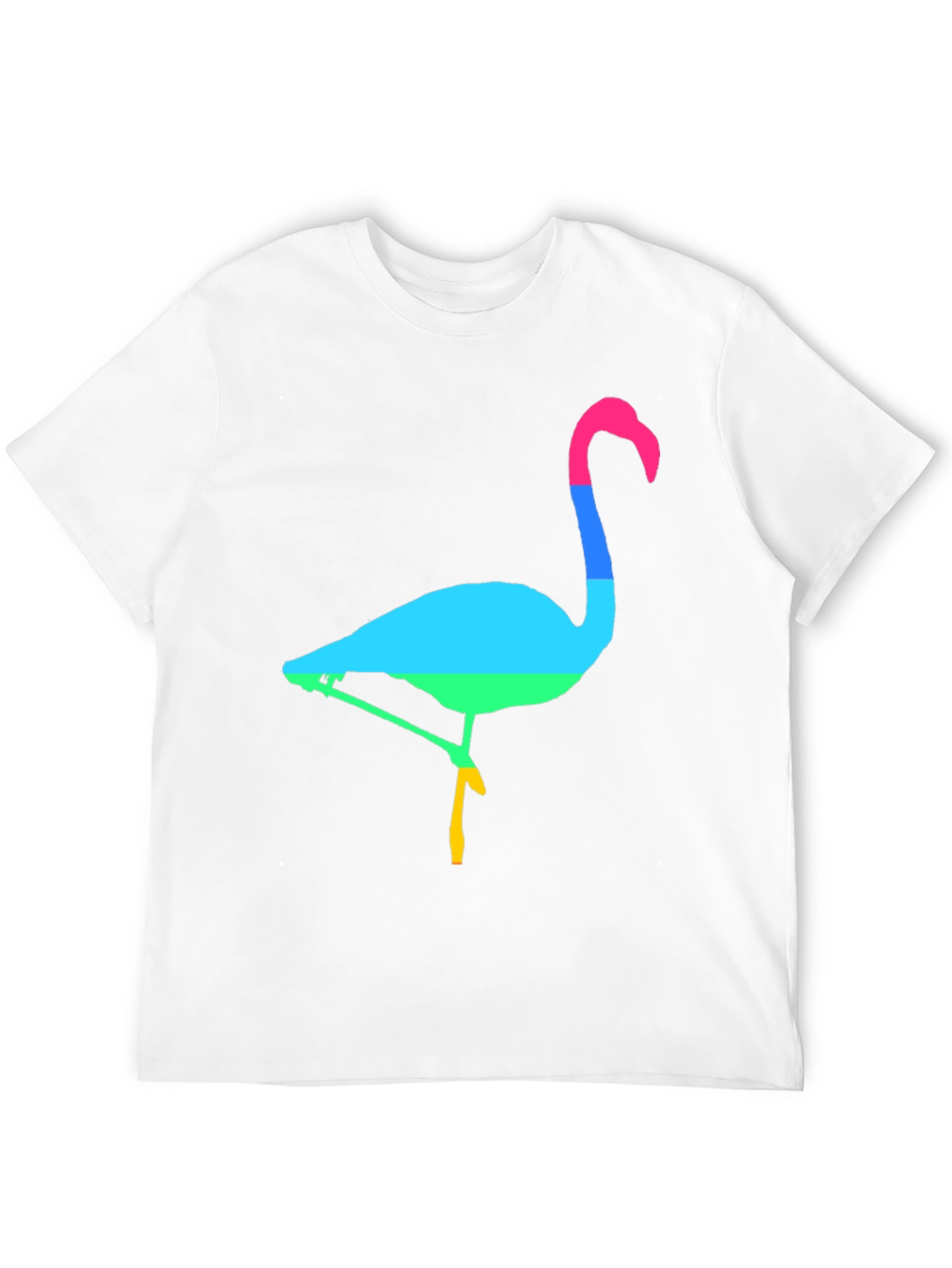 Rainbow Flamingo Graphic Tee - Mens Black T-Shirt