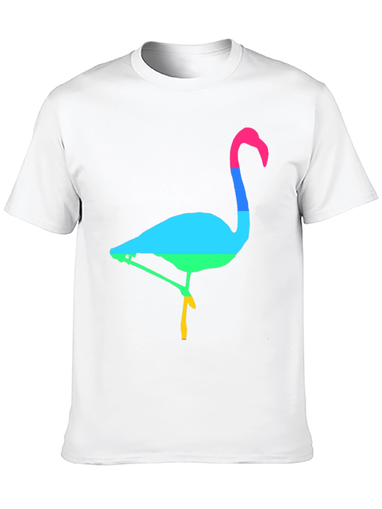 Rainbow Flamingo Graphic Tee - Mens Black T-Shirt