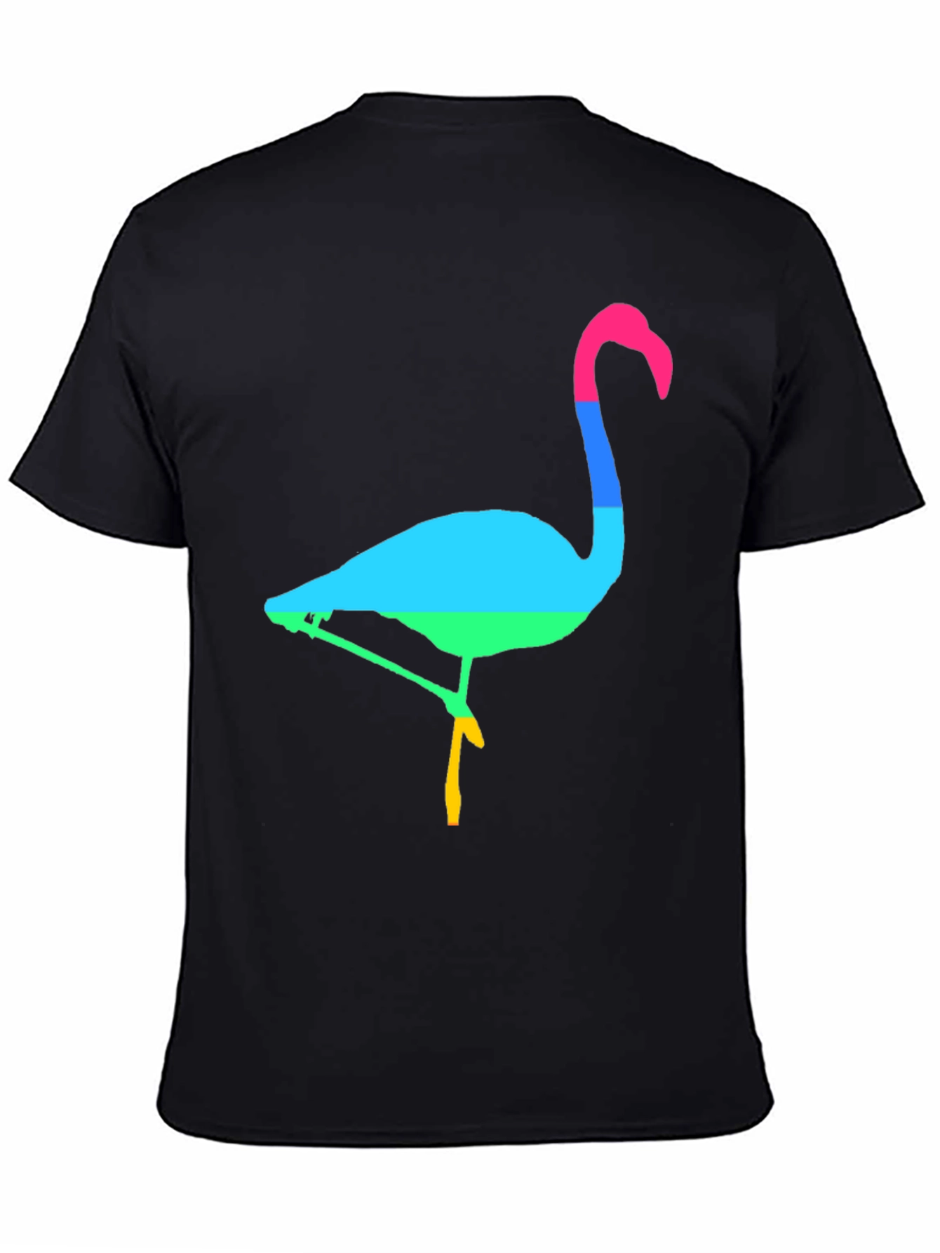 Rainbow Flamingo Graphic Tee - Mens Black T-Shirt