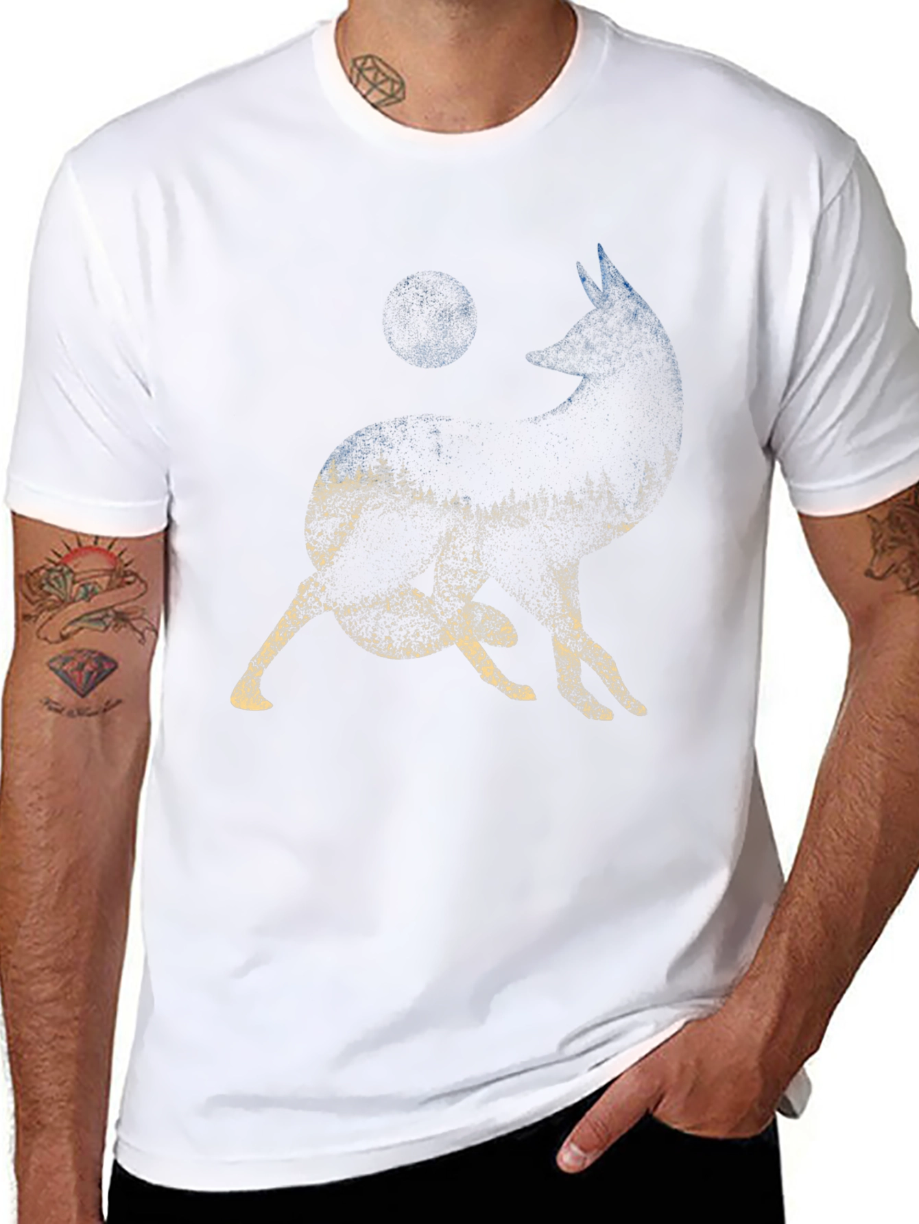 Wolf Moon Forest Graphic Tee - Black