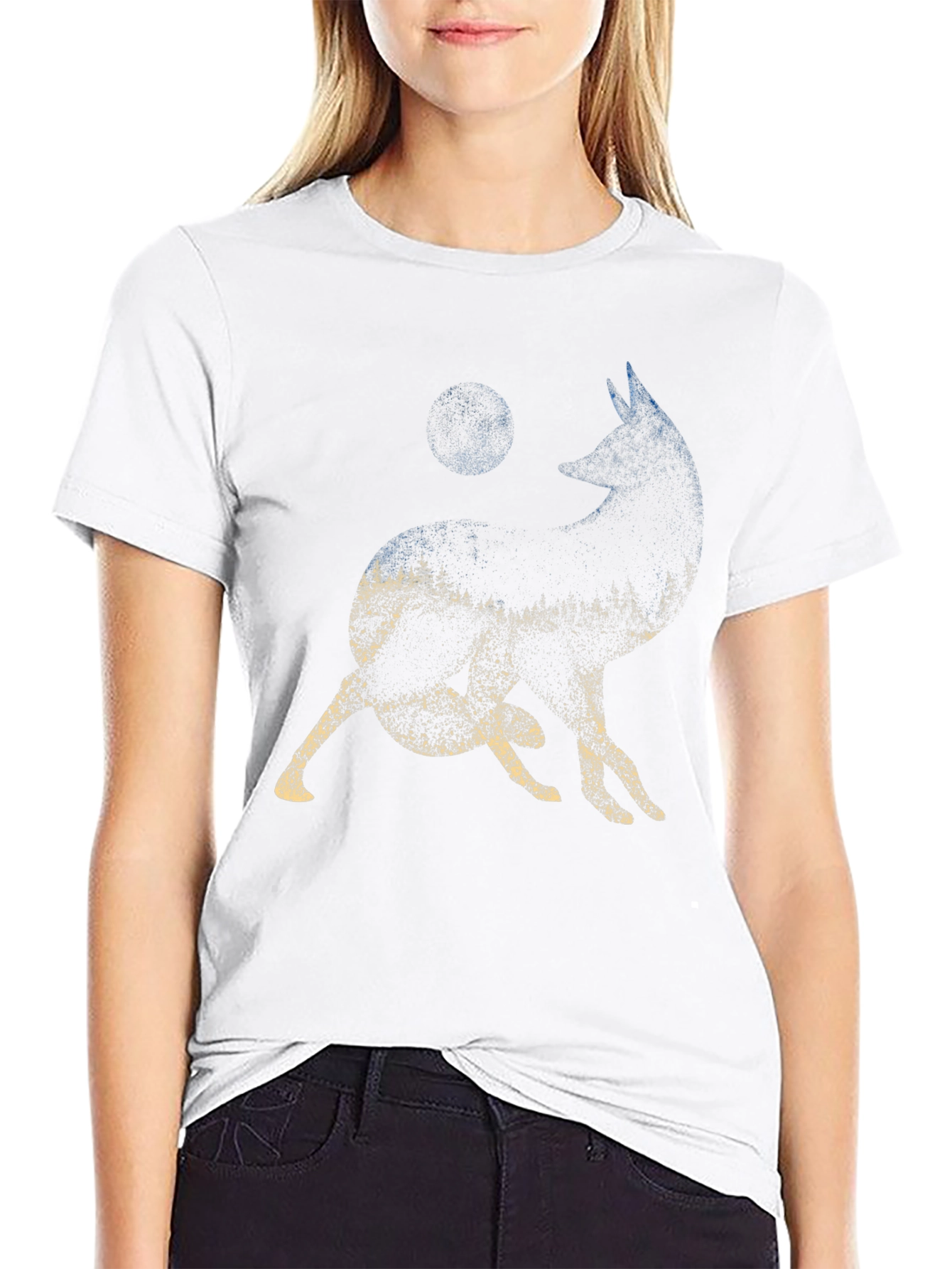 Wolf Moon Forest Graphic Tee - Black