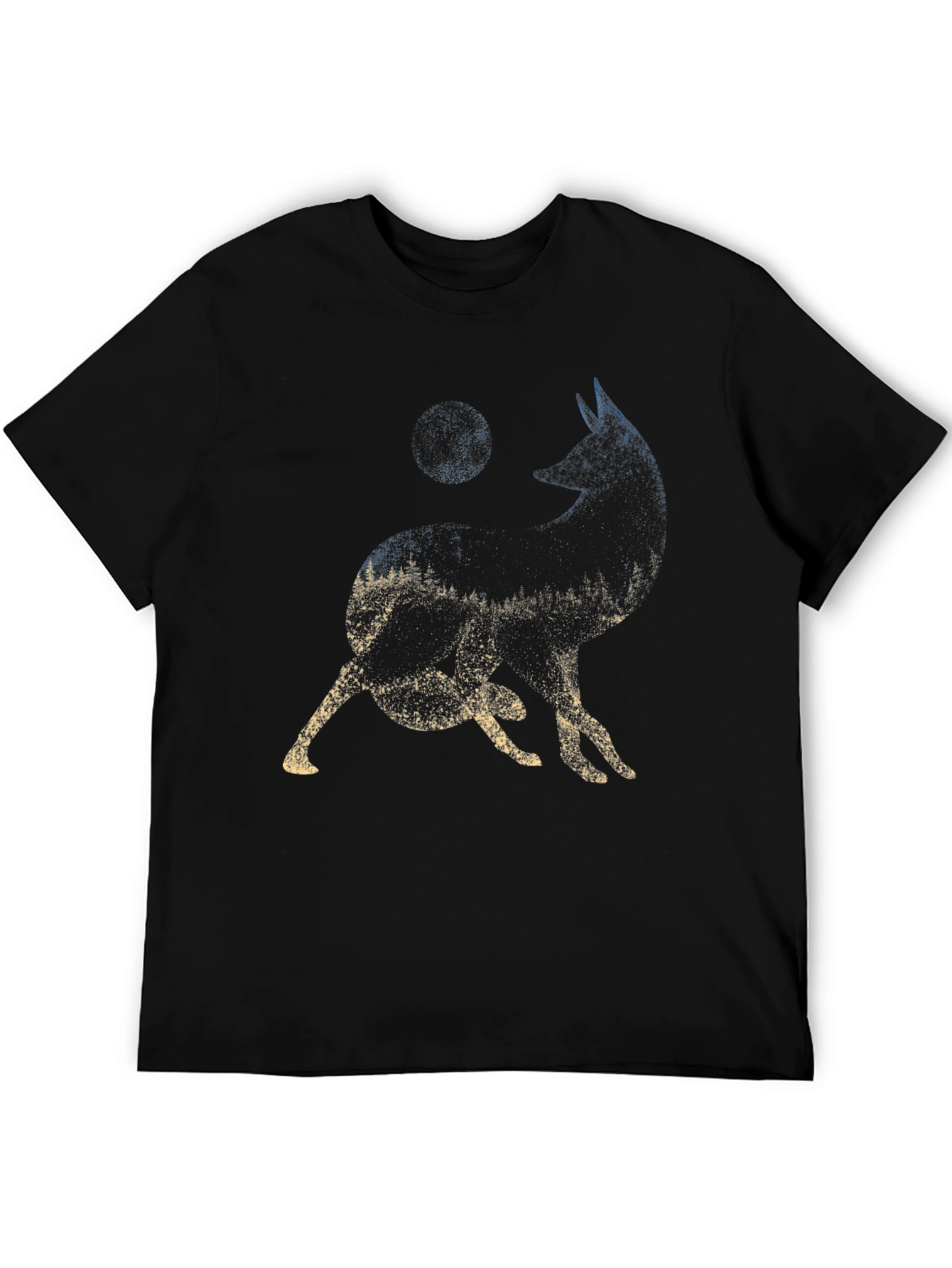 Wolf Moon Forest Graphic Tee - Black