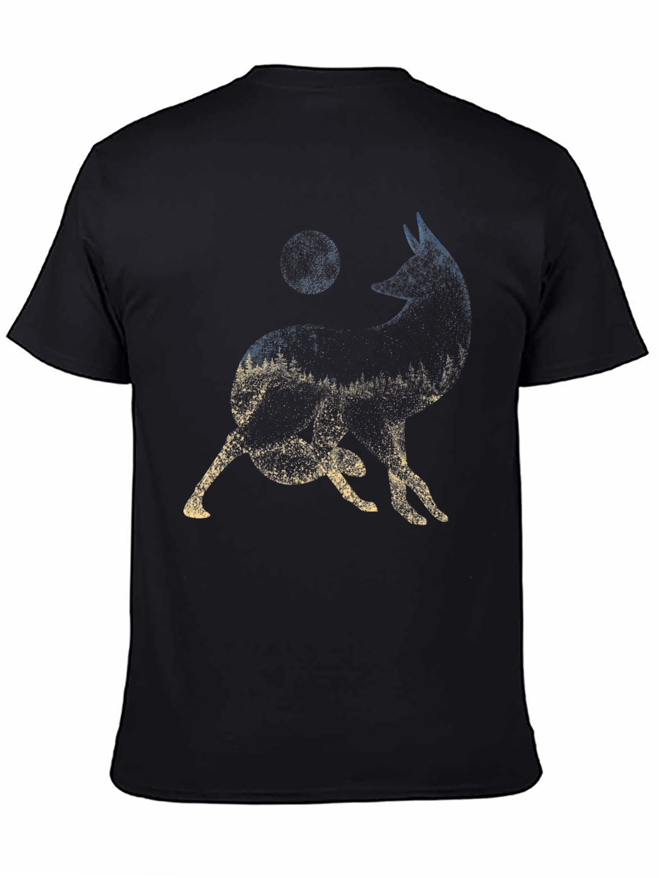 Wolf Moon Forest Graphic Tee - Black