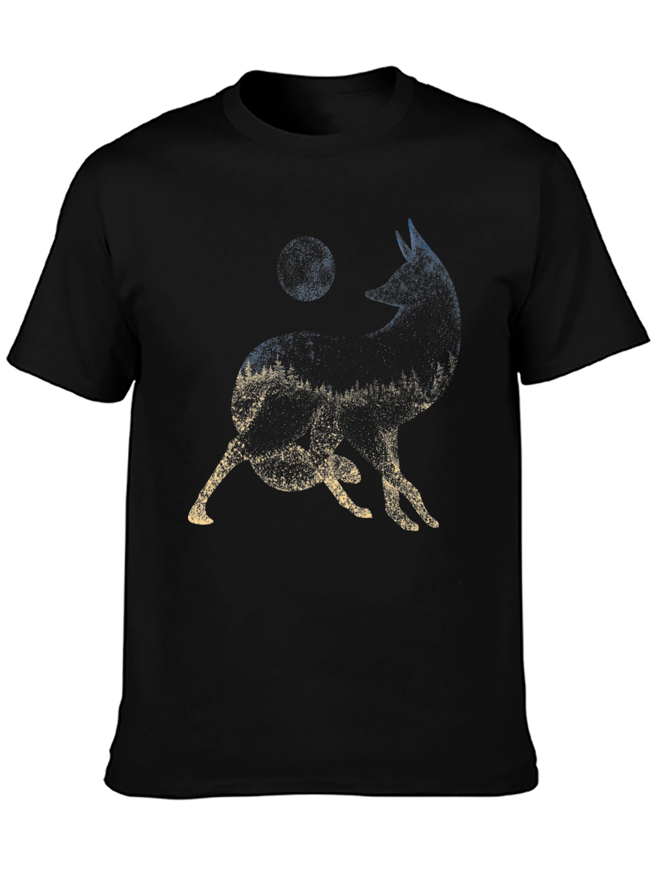 Wolf Moon Forest Graphic Tee - Black