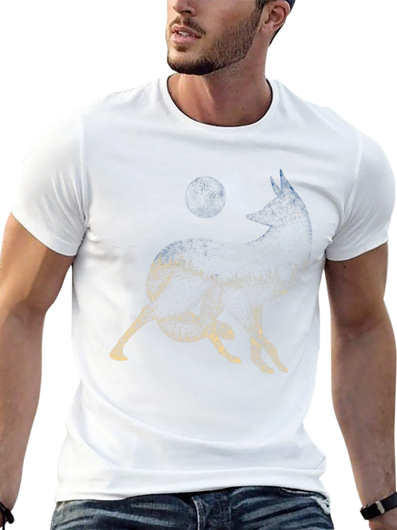 Wolf Moon Forest Graphic Tee - Black