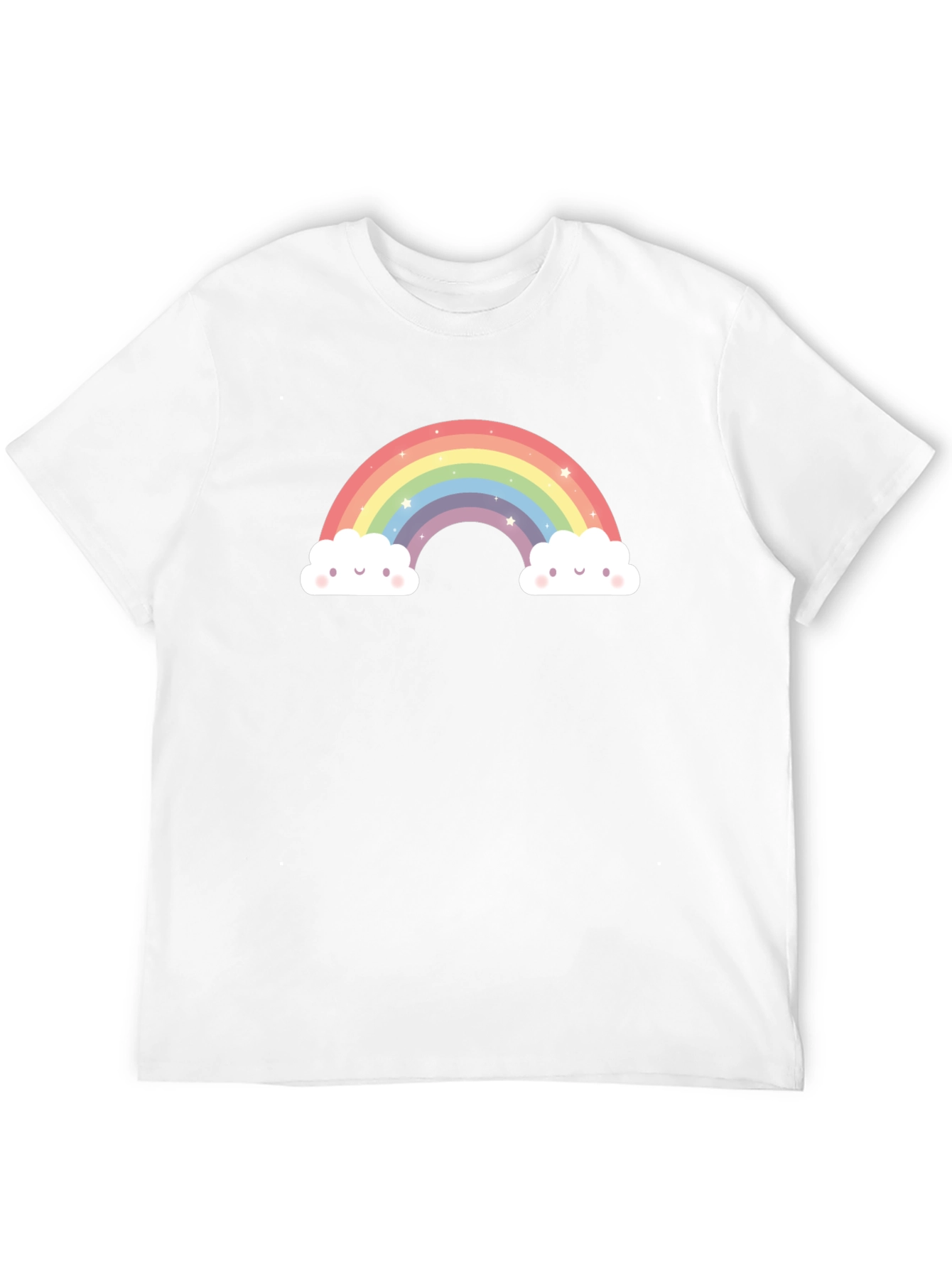 Rainbow Clouds Graphic Tee - Black Cotton Comfort