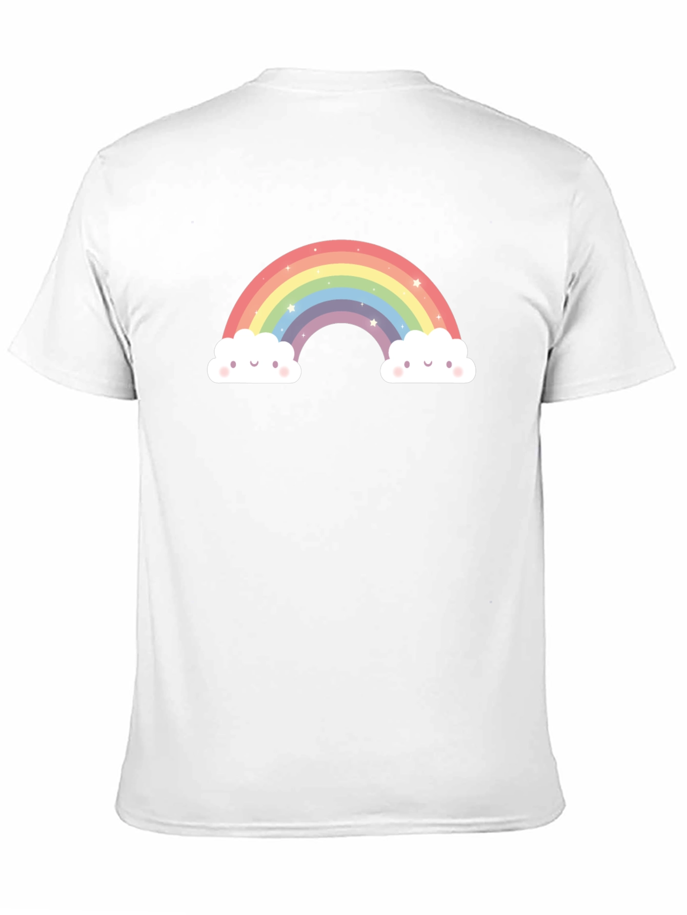 Rainbow Clouds Graphic Tee - Black Cotton Comfort