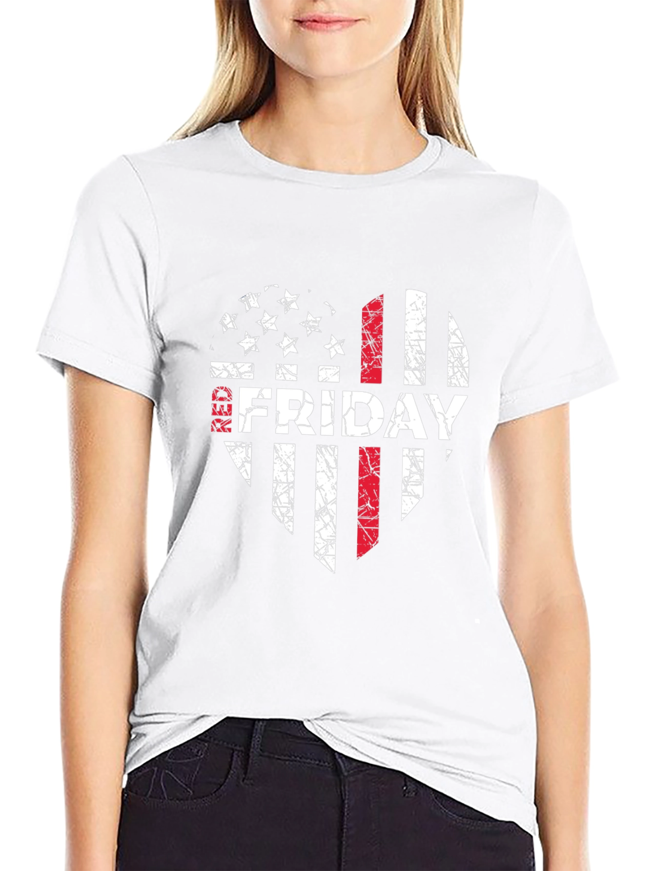 RED Friday Distressed Flag Graphic Tee
