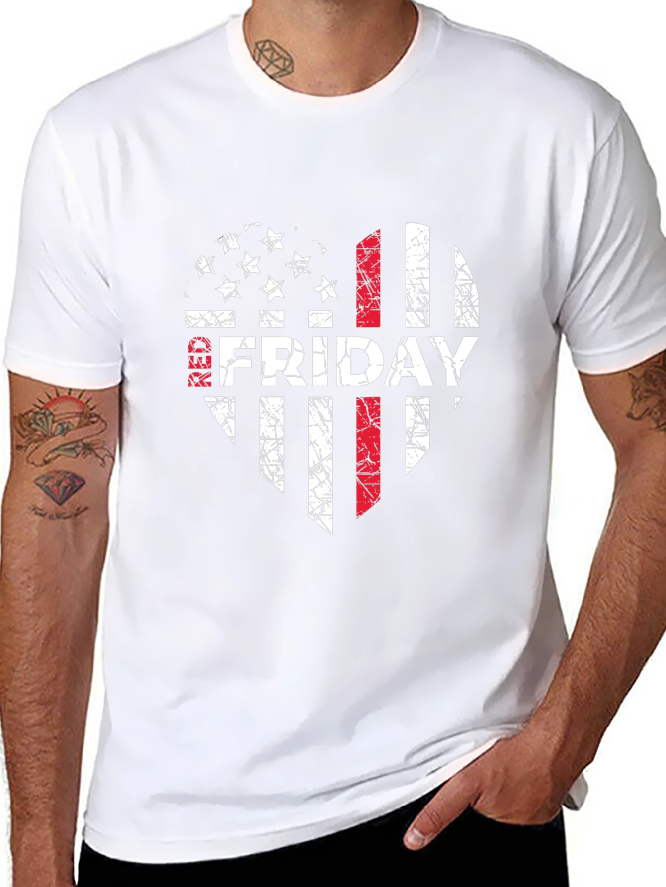RED Friday Distressed Flag Graphic Tee
