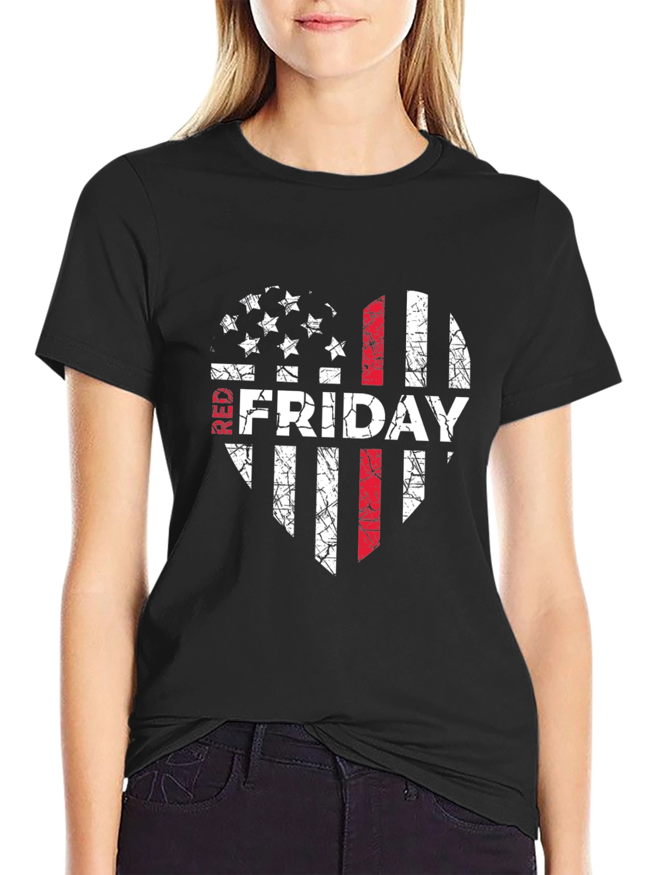 RED Friday Distressed Flag Graphic Tee