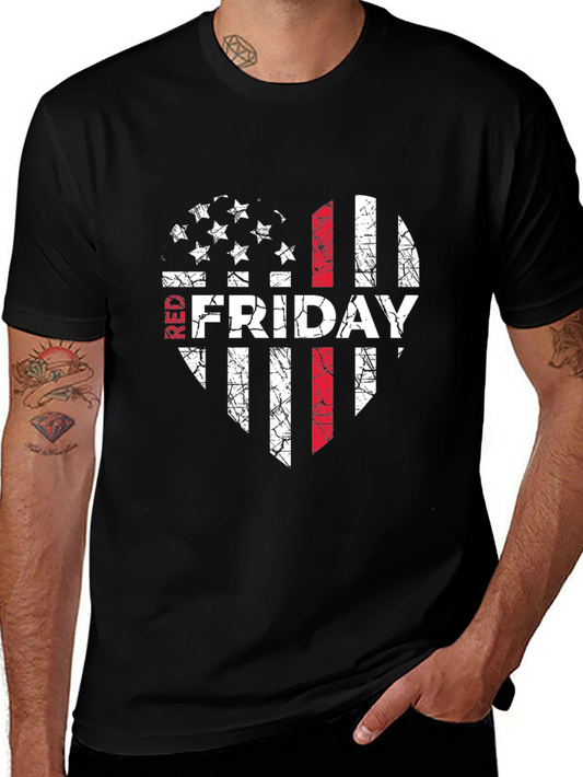 RED Friday Distressed Flag Graphic Tee