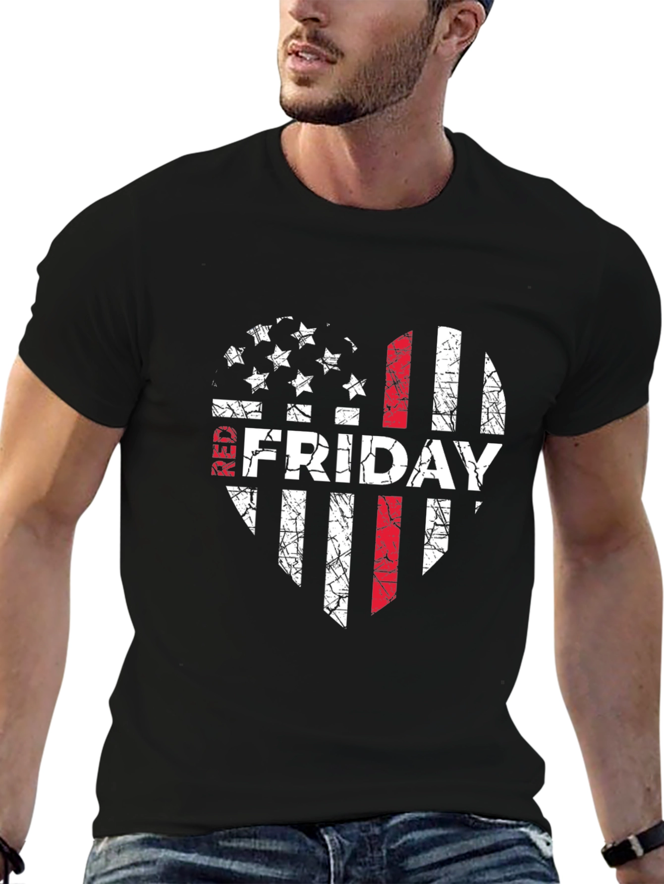 RED Friday Distressed Flag Graphic Tee