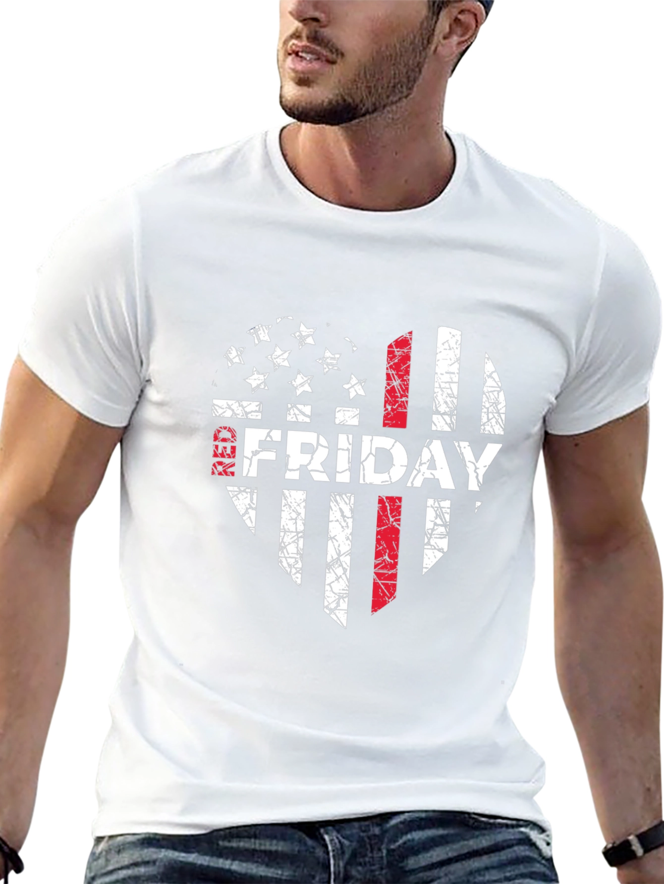 RED Friday Distressed Flag Graphic Tee