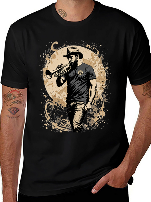 Trumpet Player Graphic T-Shirt - Cool Music Lover Tee
