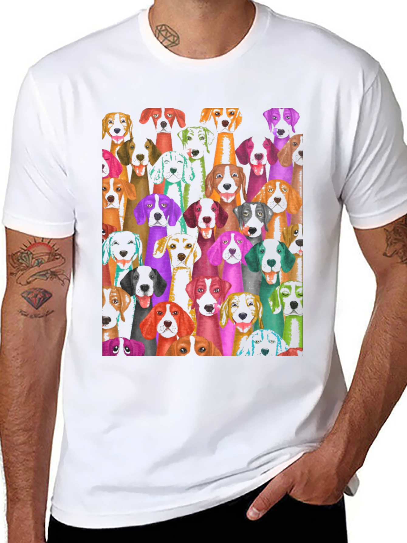 Dog Breed Collage Graphic T-Shirt
