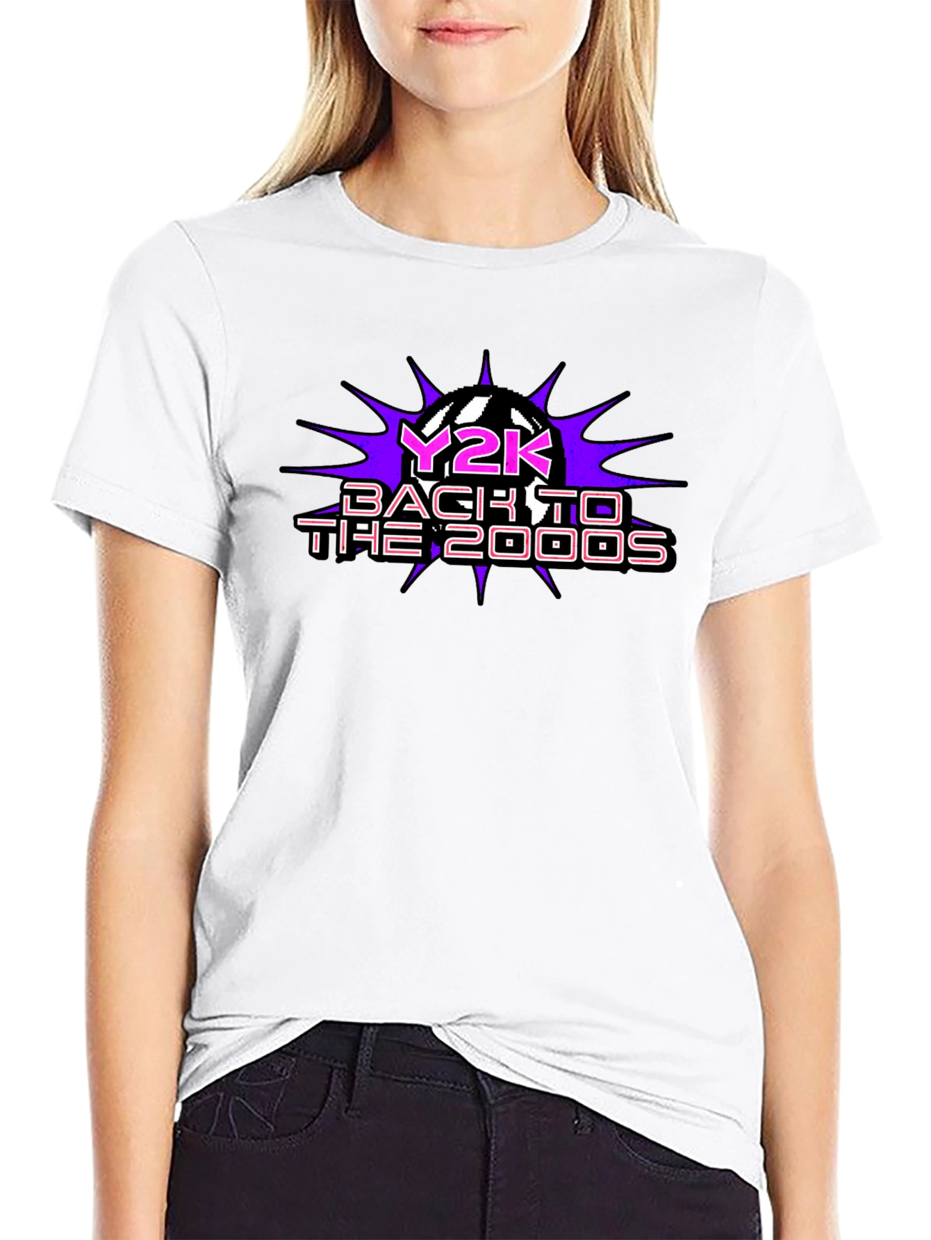 Y2K Back to the 2000s Black T-Shirt
