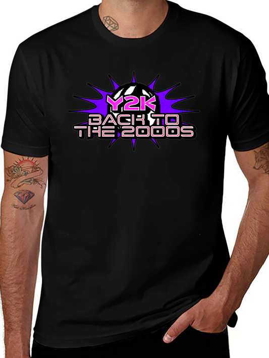 Y2K Back to the 2000s Black T-Shirt