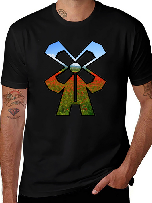 Nature Windmill T-Shirt - Black Unique Design