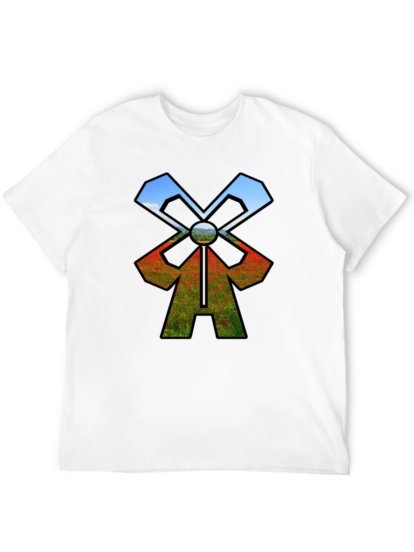 Nature Windmill T-Shirt - Black Unique Design