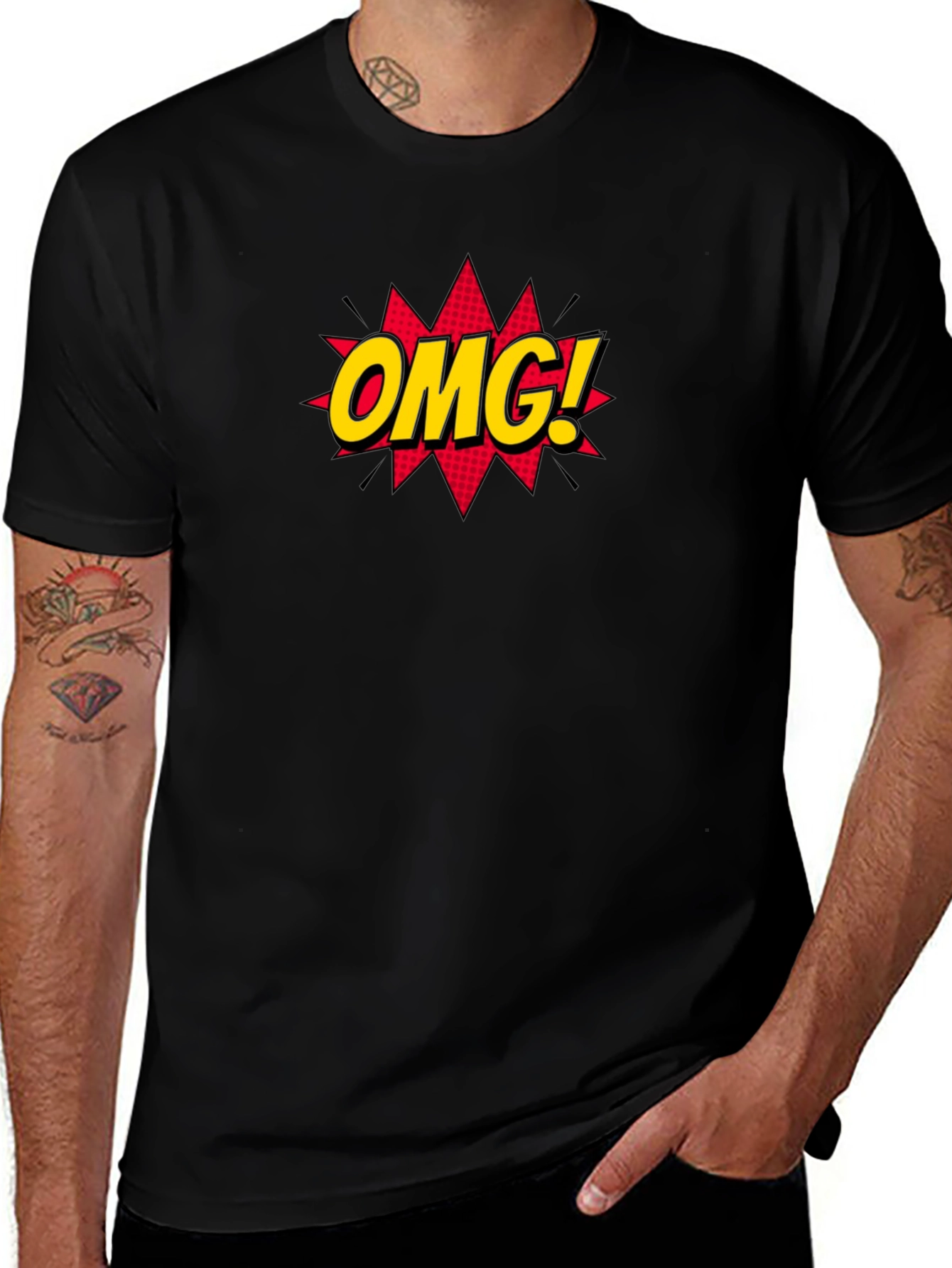 OMG! Graphic Tee - Stylish Black Cotton T-Shirt