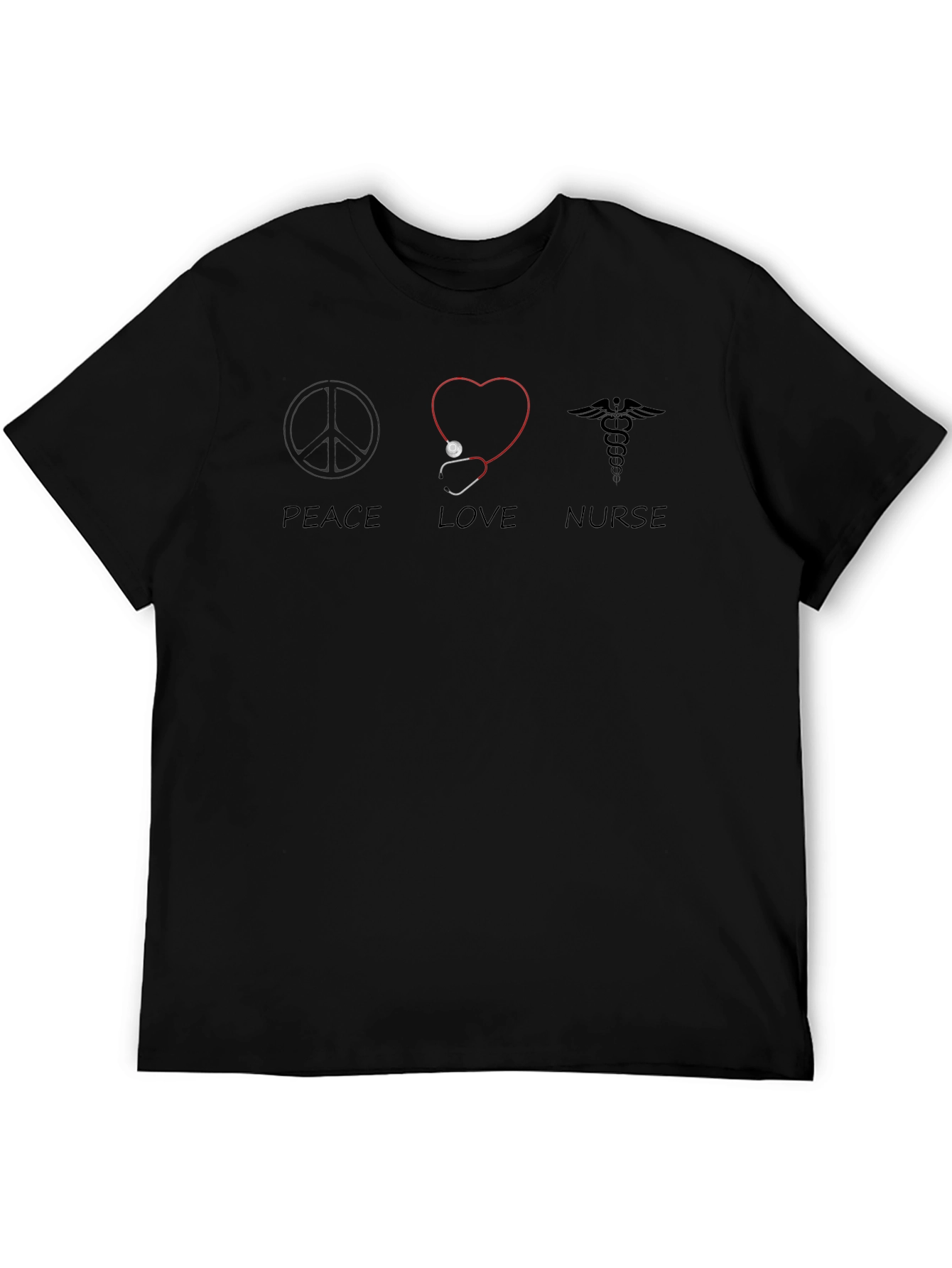 Peace Love Nurse Graphic T-Shirt