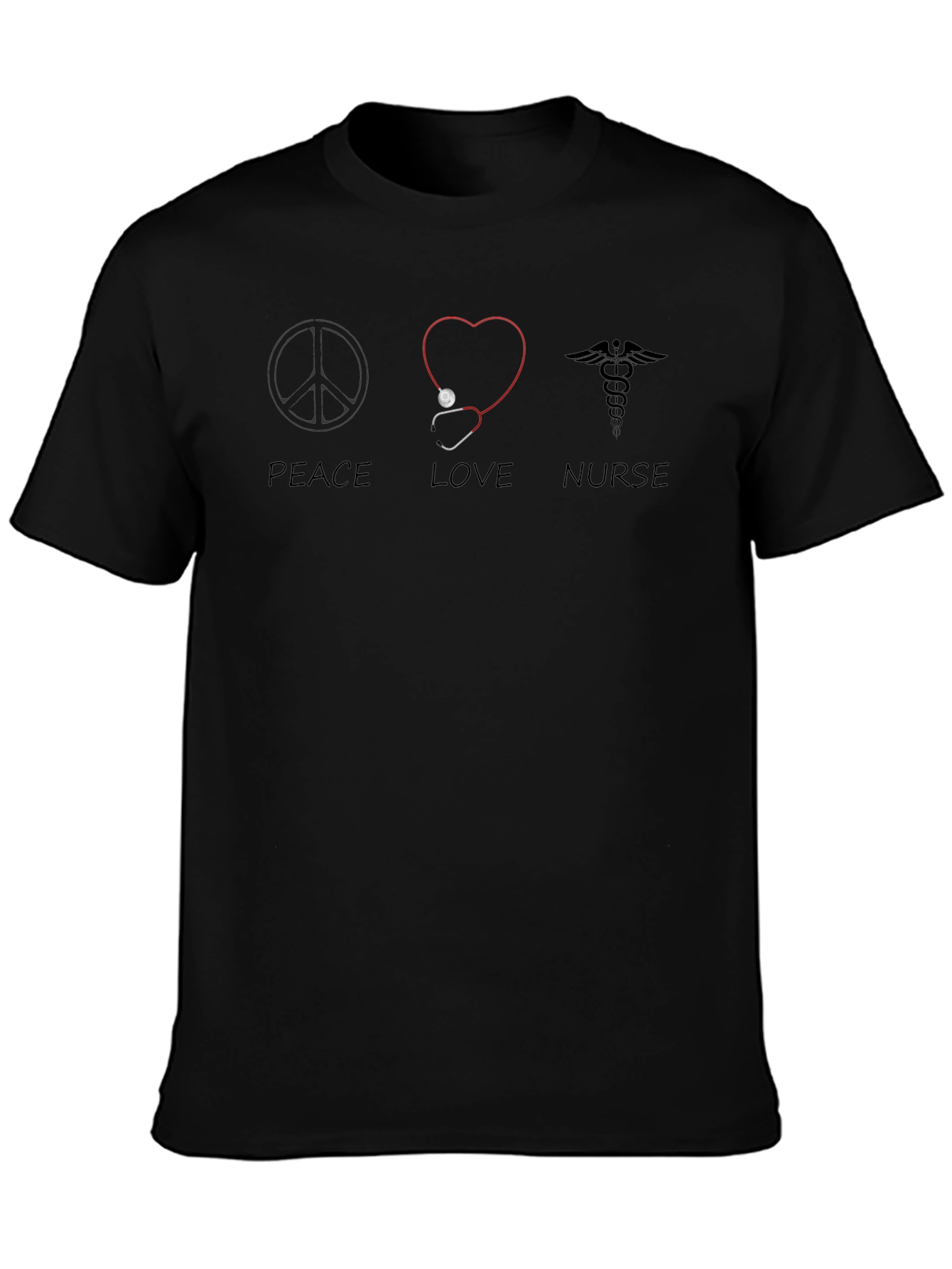 Peace Love Nurse Graphic T-Shirt