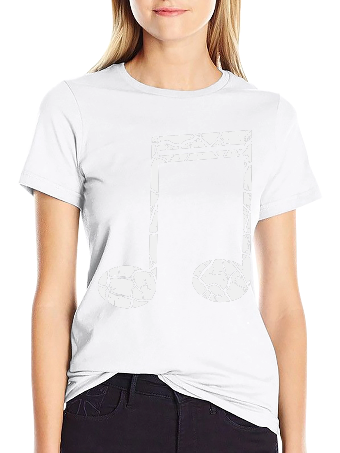 Cracked Note Graphic Tee - Music Lovers Black T-Shirt