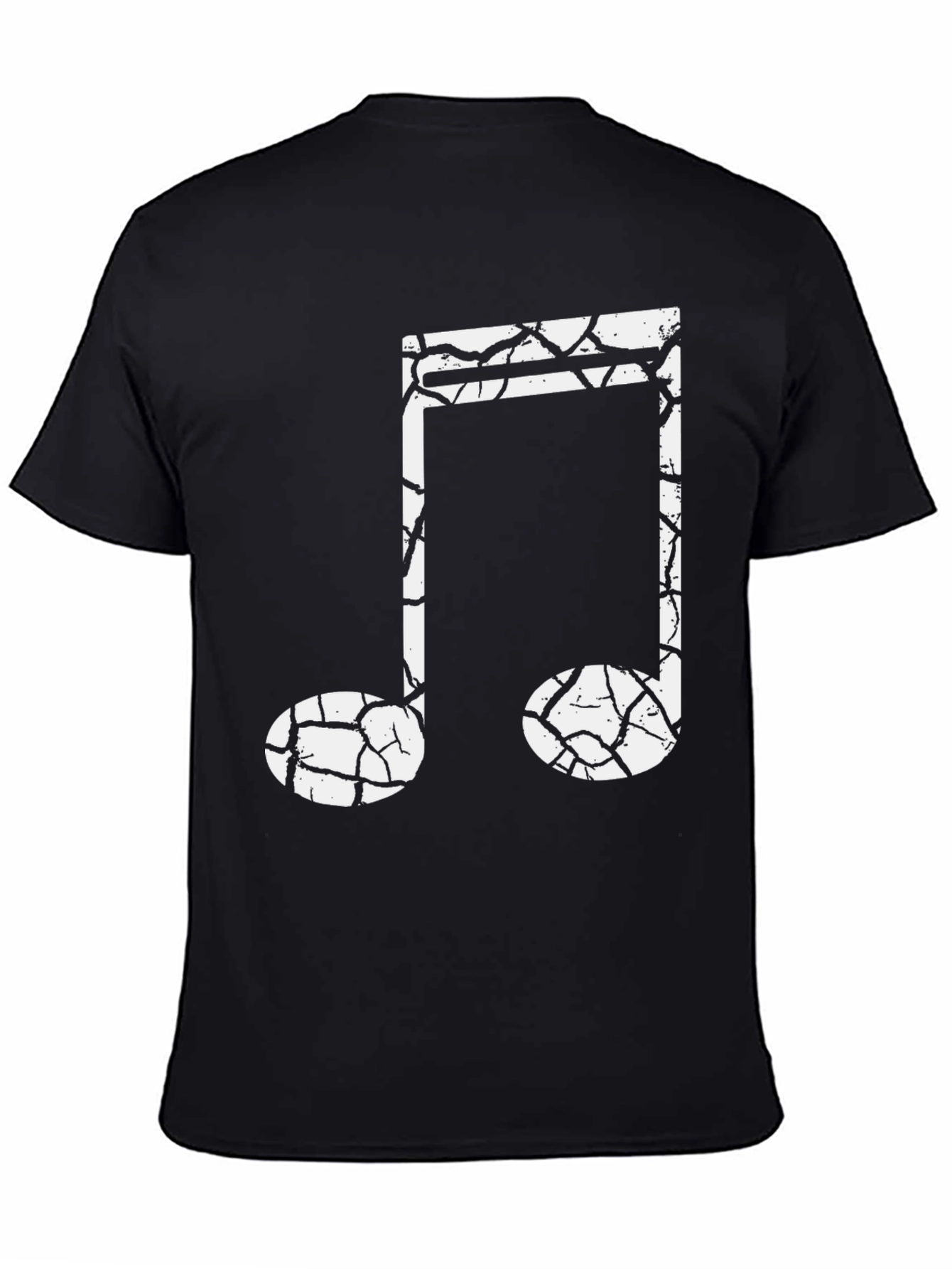 Cracked Note Graphic Tee - Music Lovers Black T-Shirt
