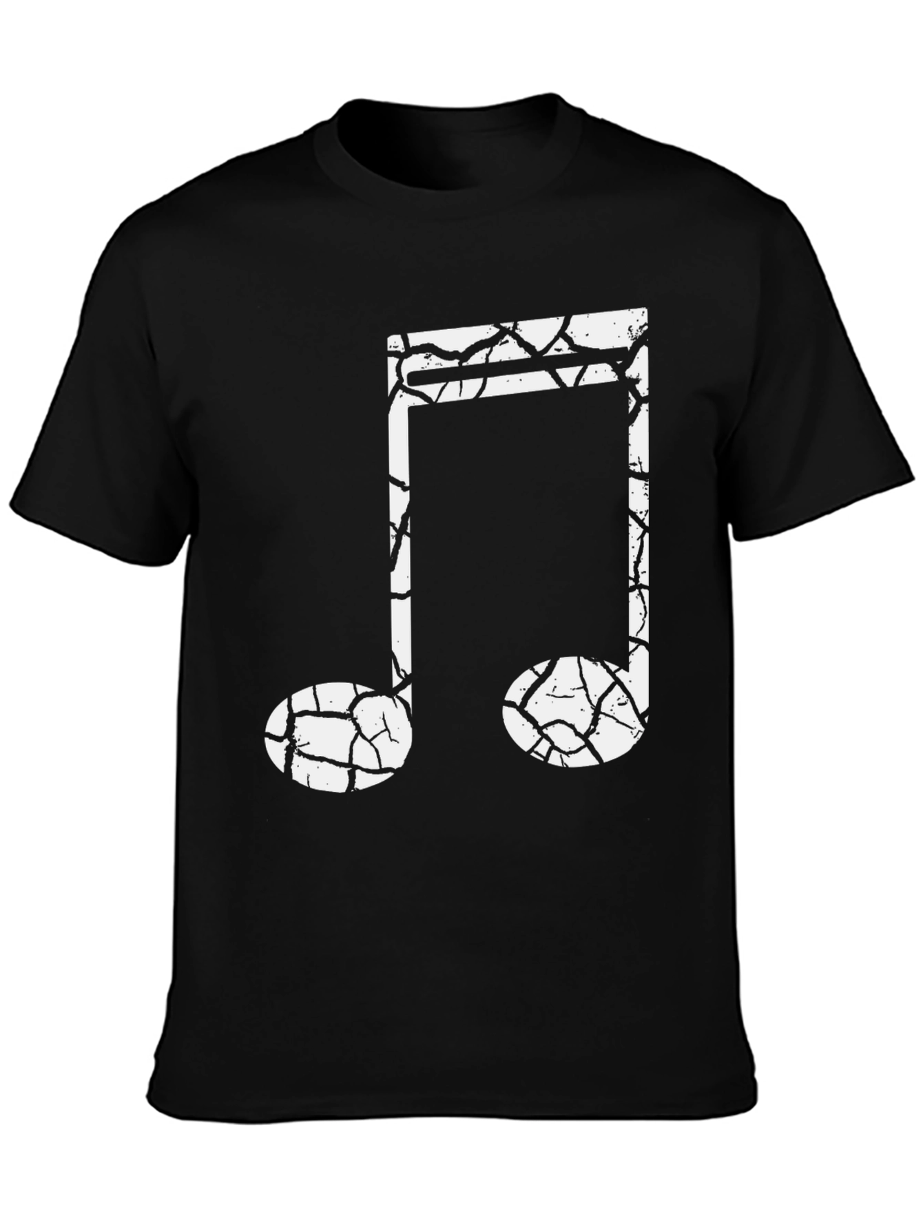 Cracked Note Graphic Tee - Music Lovers Black T-Shirt