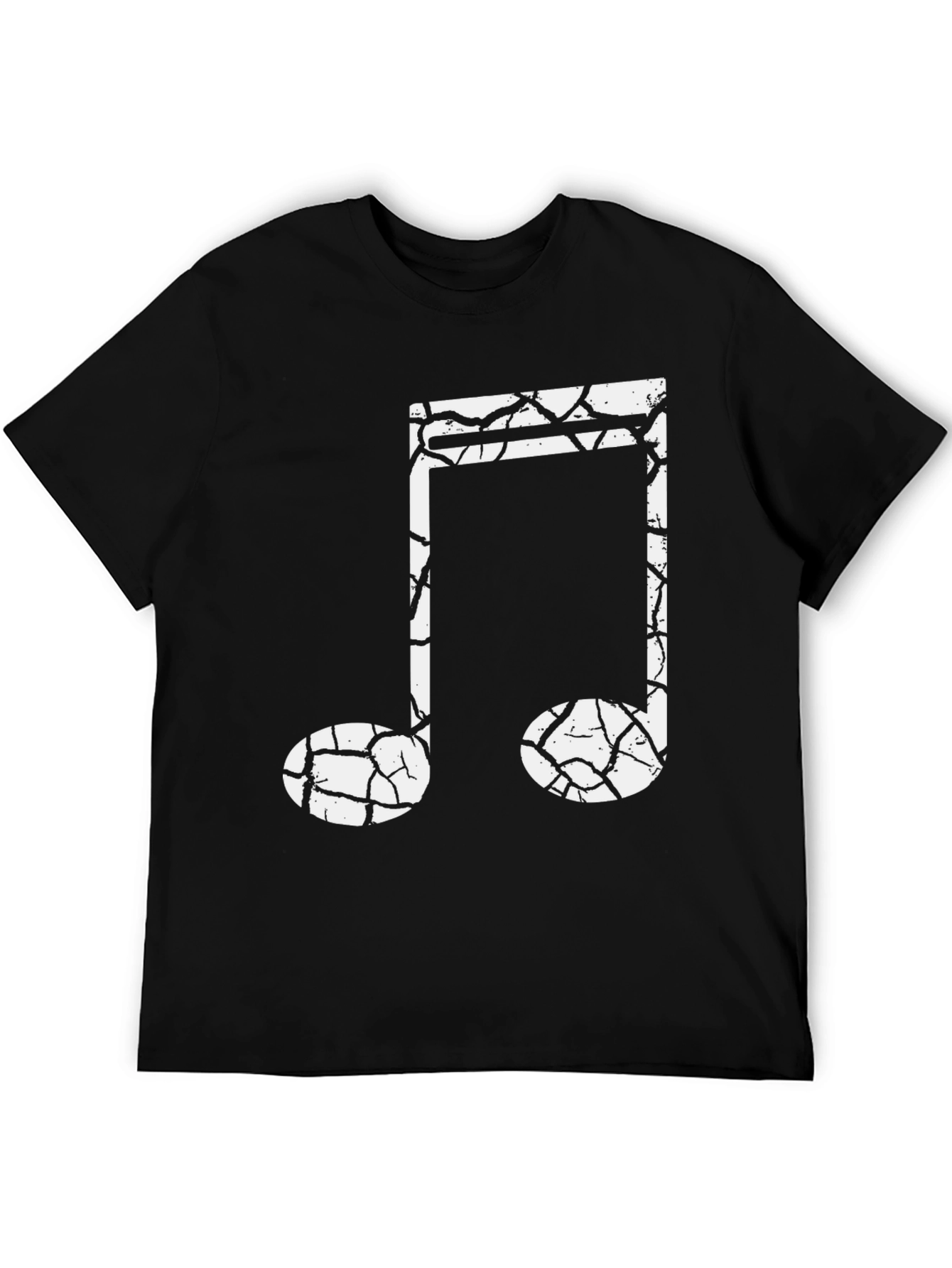 Cracked Note Graphic Tee - Music Lovers Black T-Shirt