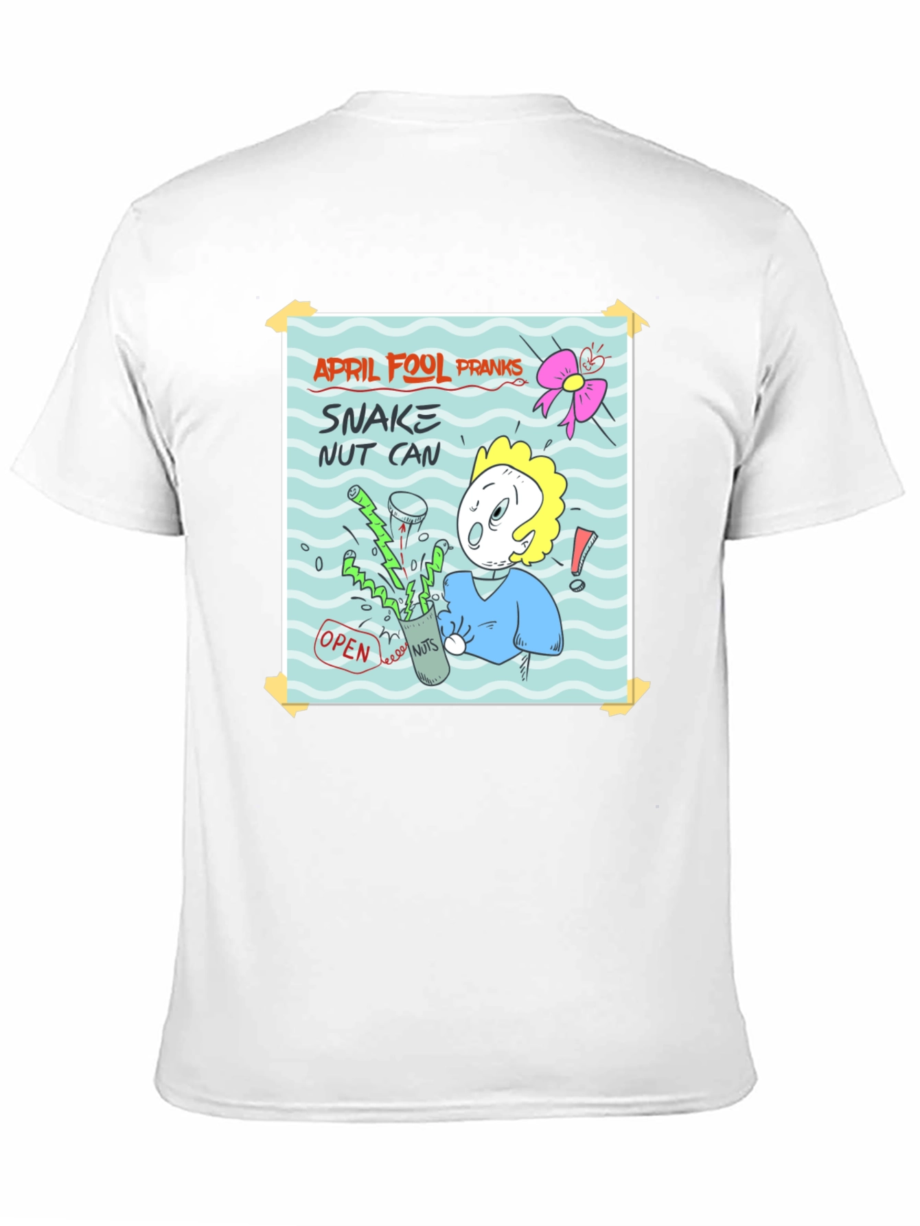 April Fools Prank T-Shirt - Snake Nut Can Design